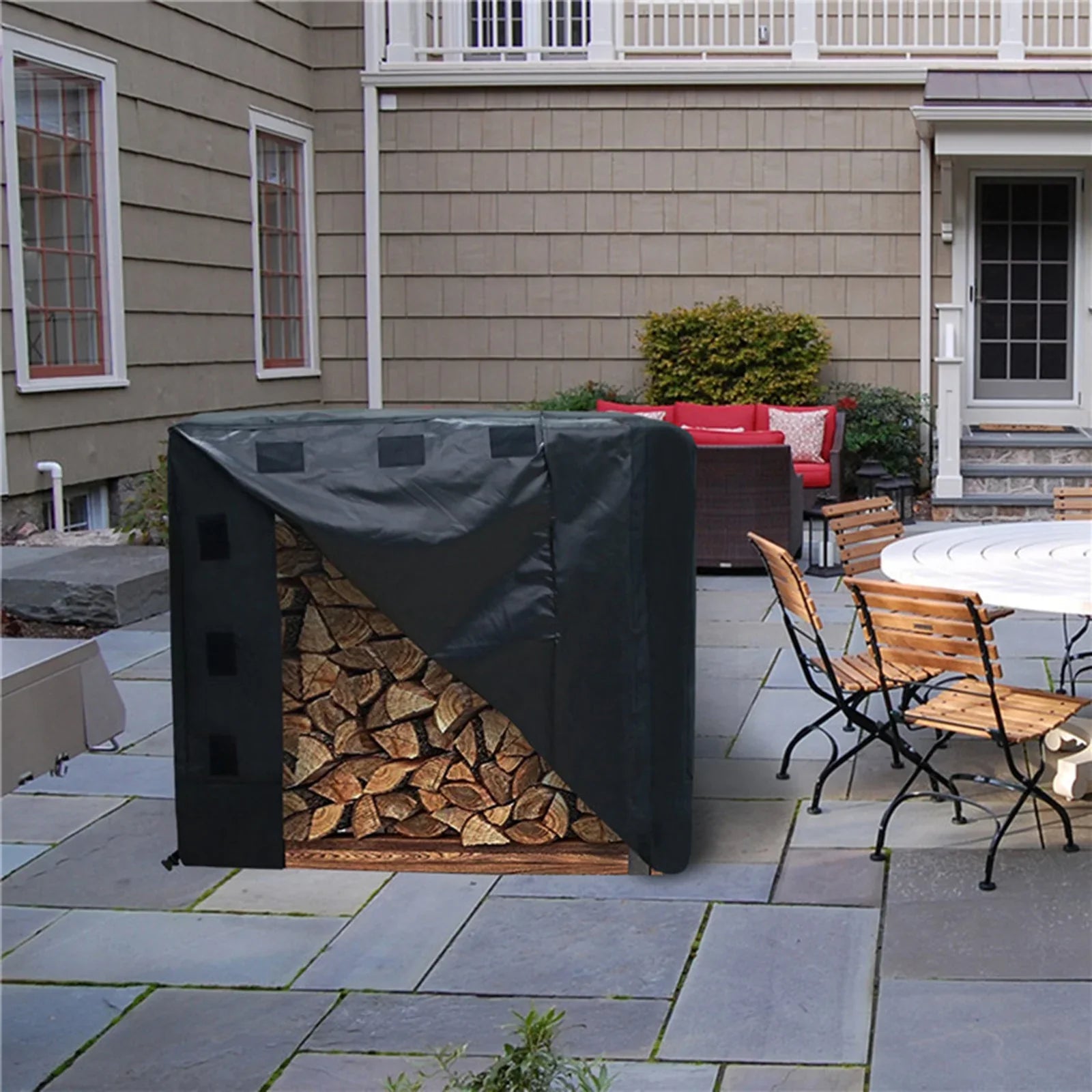 48*24*42-calowa zewnętrzna osłona stojaka do przechowywania drewna opałowego Wodoodporna ochrona przed śniegiem