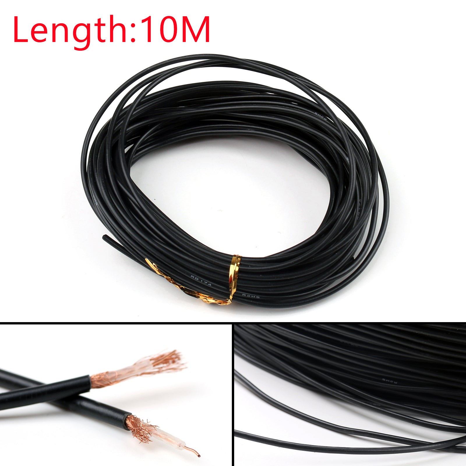 Connecteur de câble coaxial RG174 RF 50ohm M17/119-RG174 Coaxial Pigtail