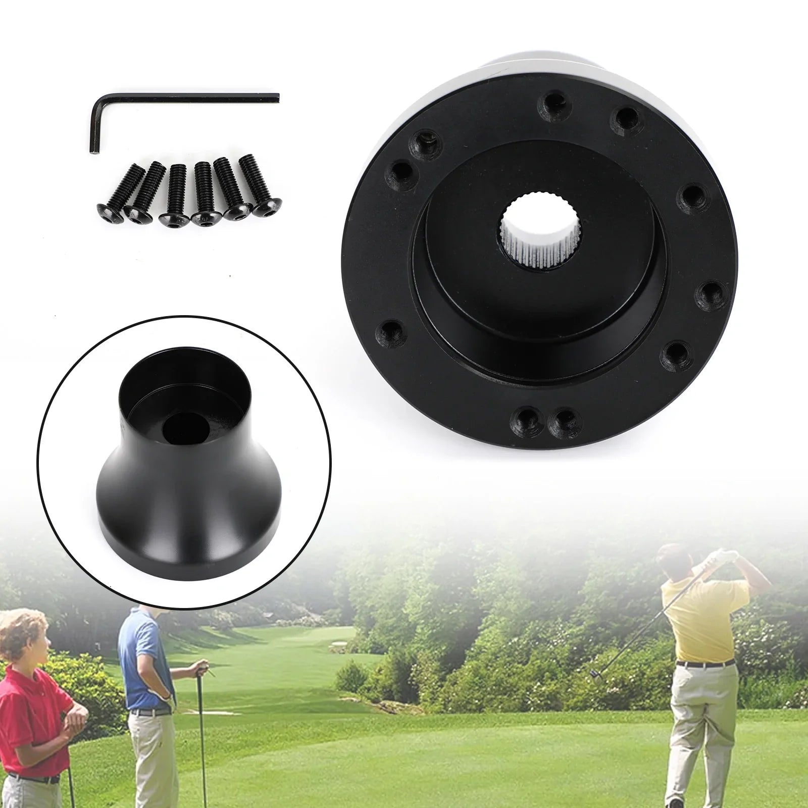 Wózek golfowy Aluminiowy adapter kierownicy do samochodu Club Car DS 1984-up Generic Black