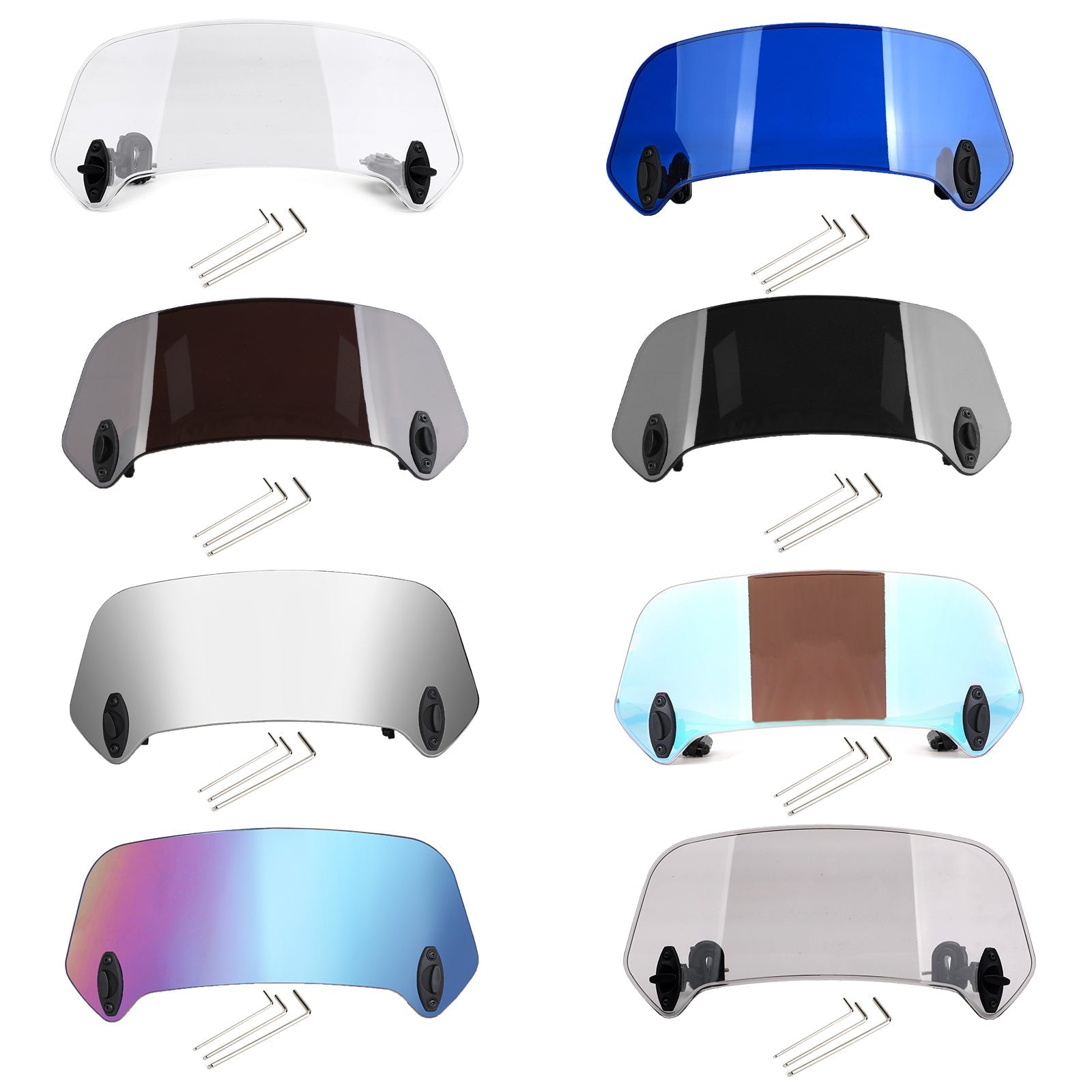 Clip regolabile in moto sul deflettore del vento di espansione del parabrezza