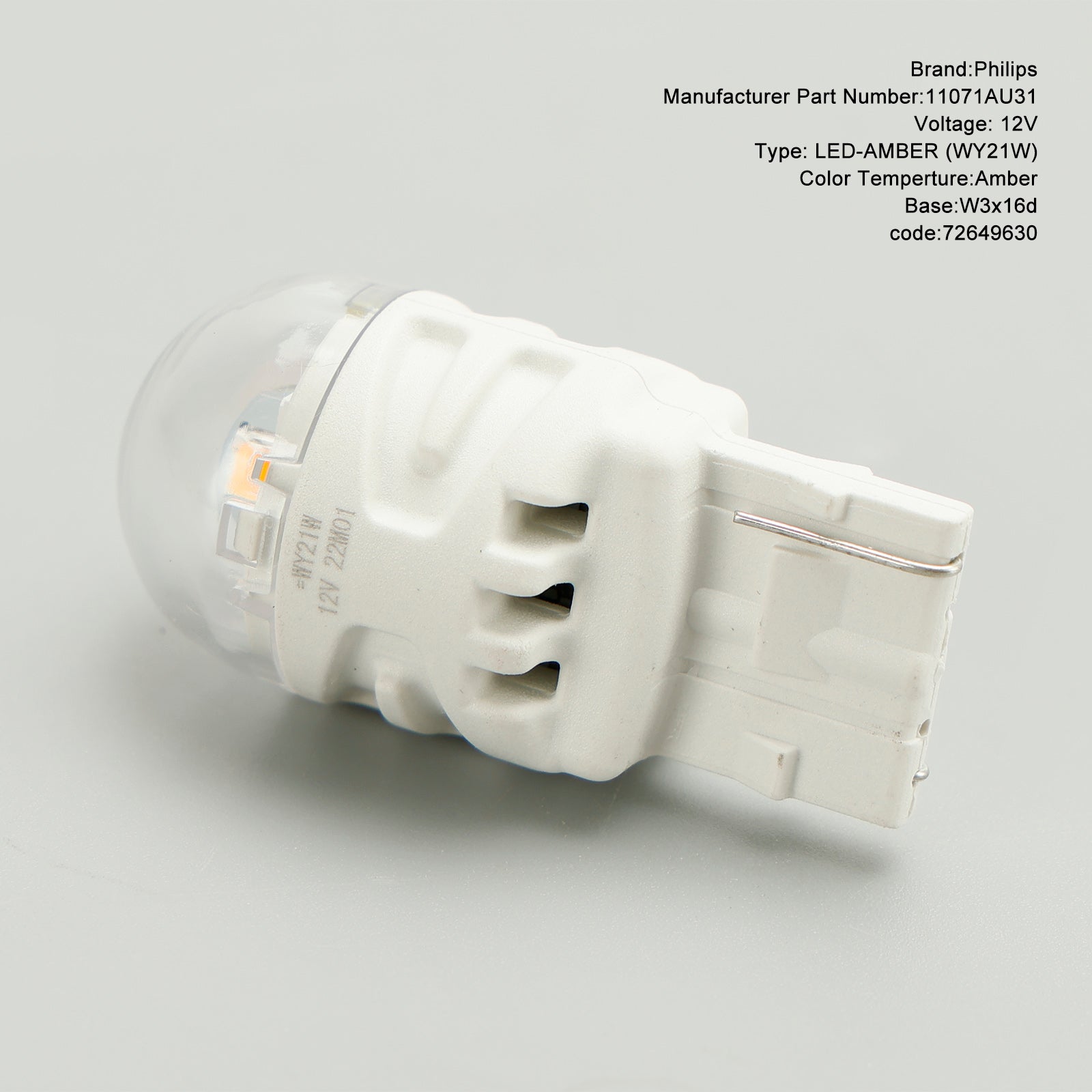 Philips 11071AU31B2 Ultinon Pro3100 LED-AMBER WY21W W3x16d 12V