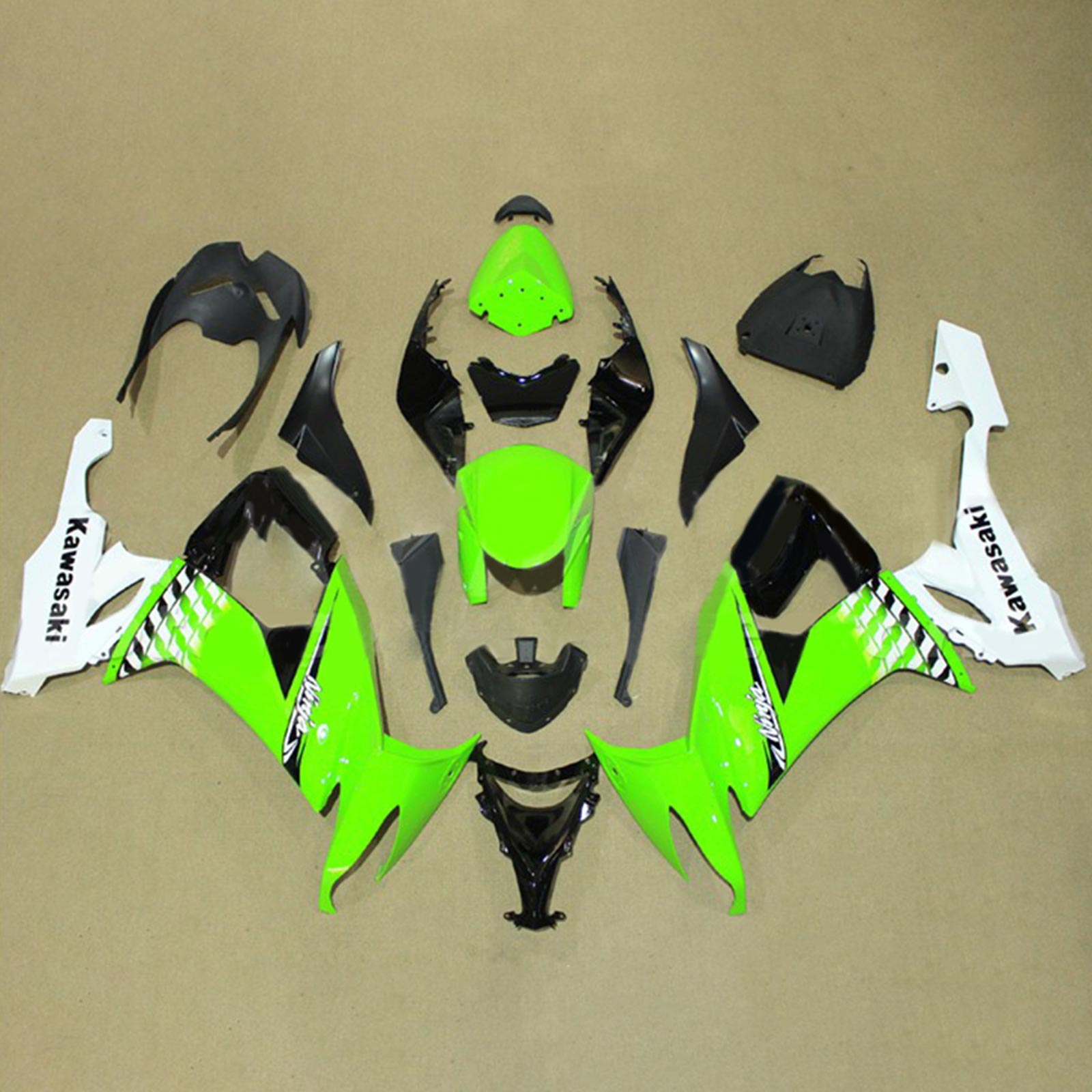 AMOTOPART KAWASAKI ZX10R 2008-2010 KIT SQUARE PLASTIC ABS