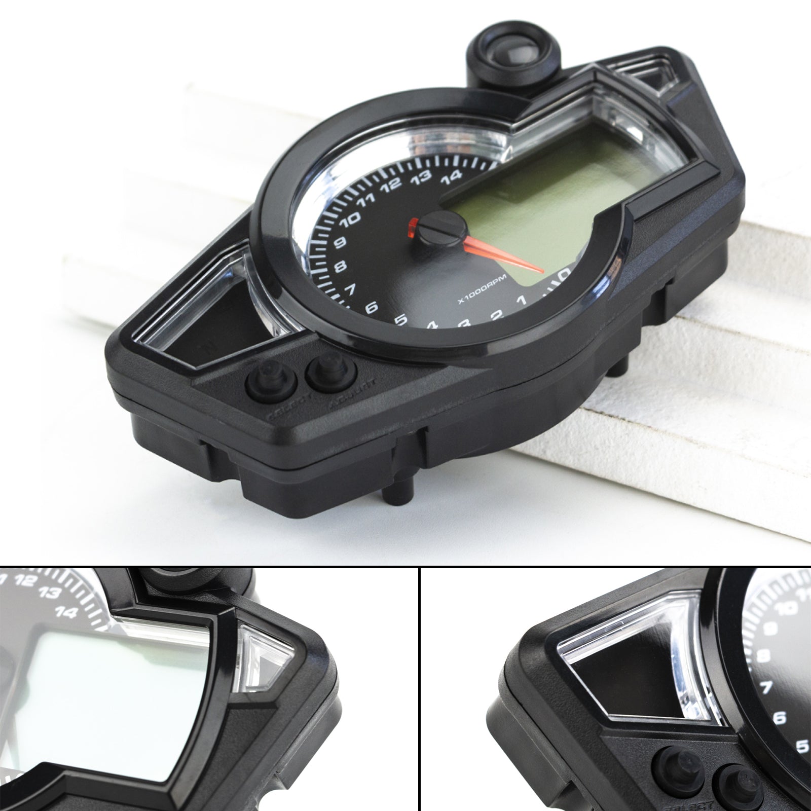 Contagiri universale per moto Contachilometri digitale LCD 1-6 velocità Tachimetro generico