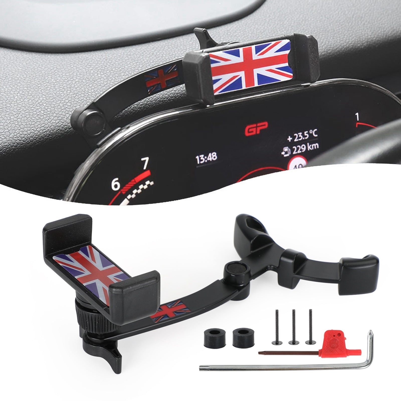 Supporto telefonico per auto per Mini Cooper F54 F55 F56 F57 F60 2021 LCD Tachimeter Generico