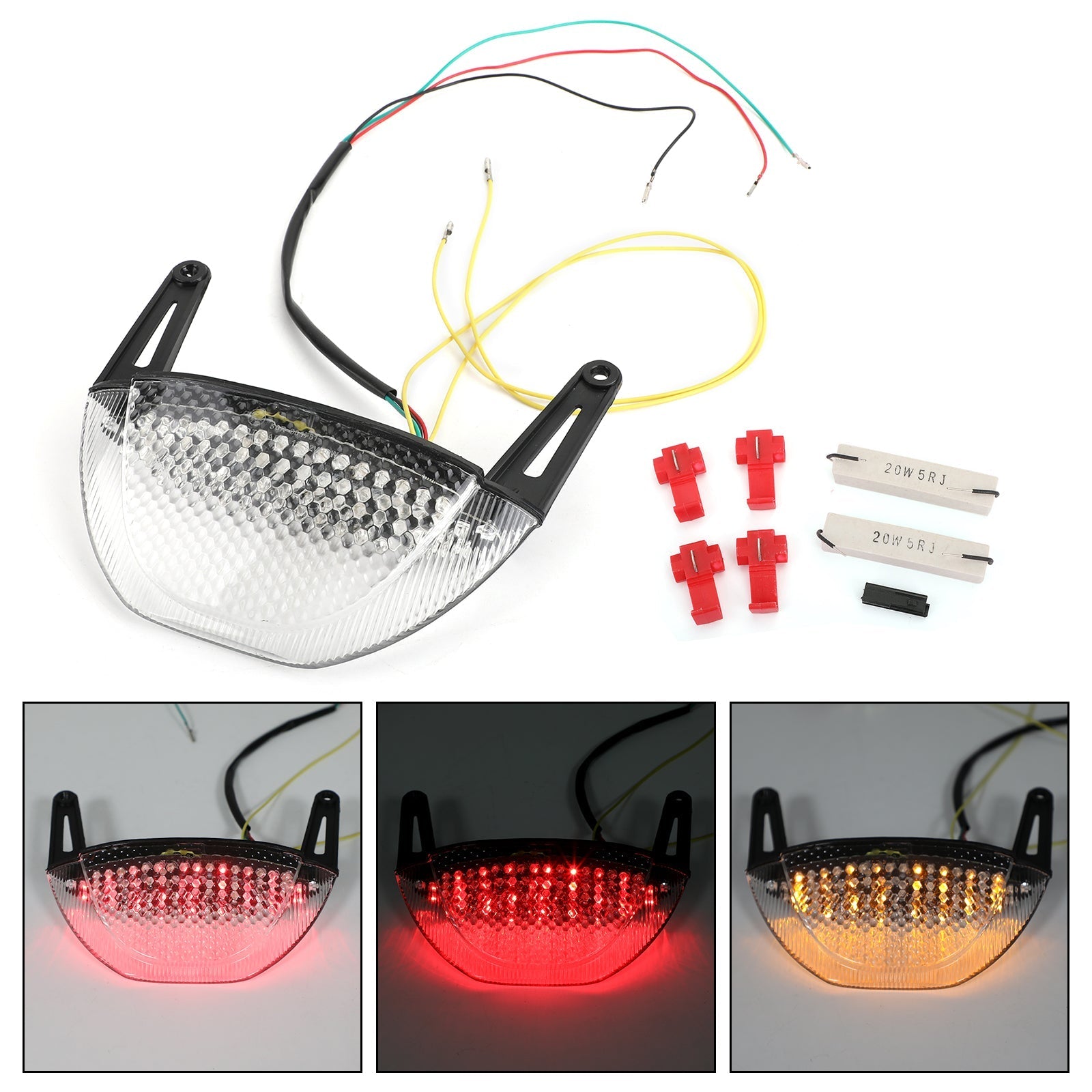 Moottoripyörän takajarrujen vilkkuvat valot Honda CBR 600RR 2007-2012 Generic Red