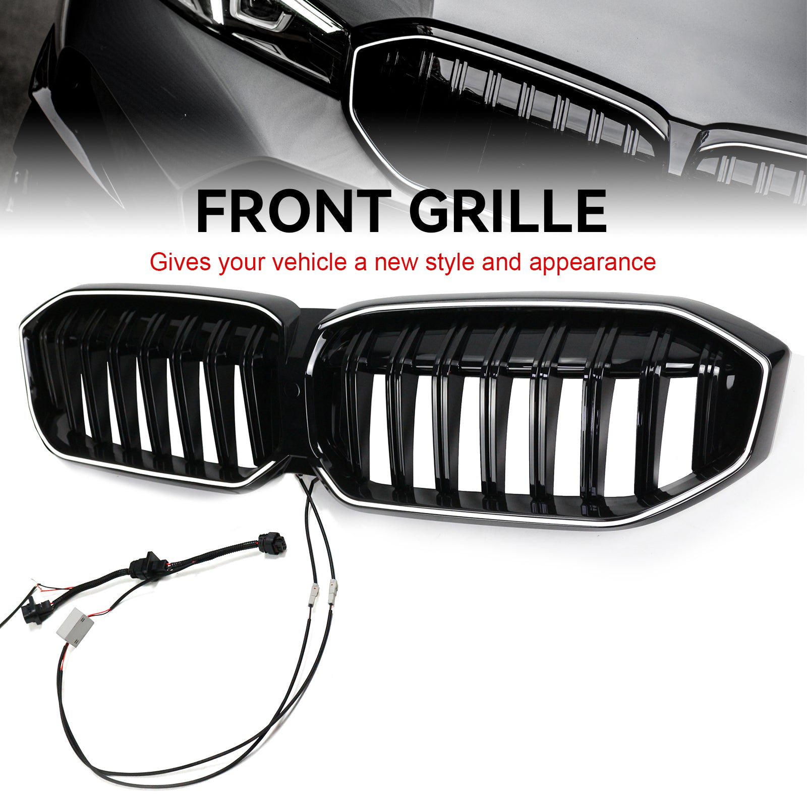 BMW serii 3 G20 G28 2023-2024 Przedni grill w kolorze czarnym błyszczącym