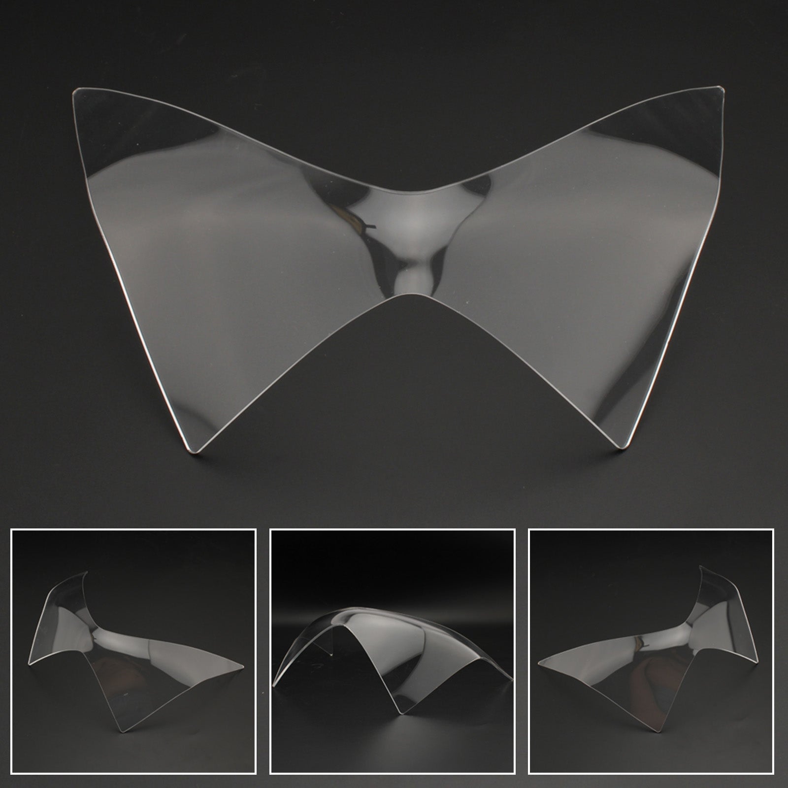 Protector de lente delantero delantero adecuado para Kawasaki Z250 Z300 Z800 13-16 Smoke genérico