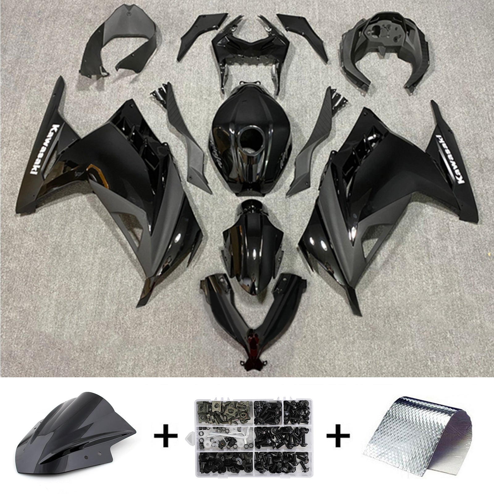 Amotopart Kawasaki EX300/Ninja 300 2013-2017 Kit Fairness Corrier Plastic Abs