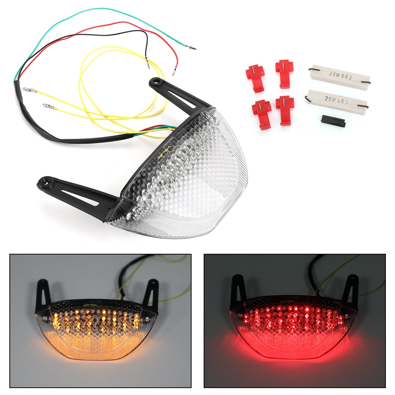 Moottoripyörän takajarrujen vilkkuvat valot Honda CBR 600RR 2007-2012 Generic Red