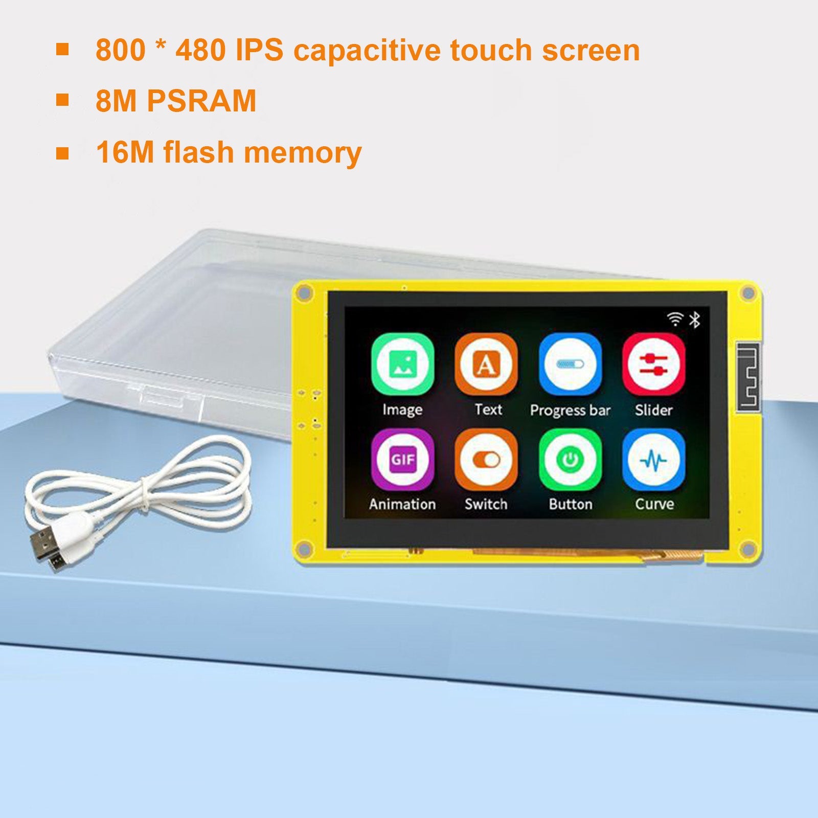 ESP32 Karta rozwojowa, 4,3 -calowy inteligentny ekran LCD, Bluetooth PSRAM 16M Moduł Wi -Fi 16M