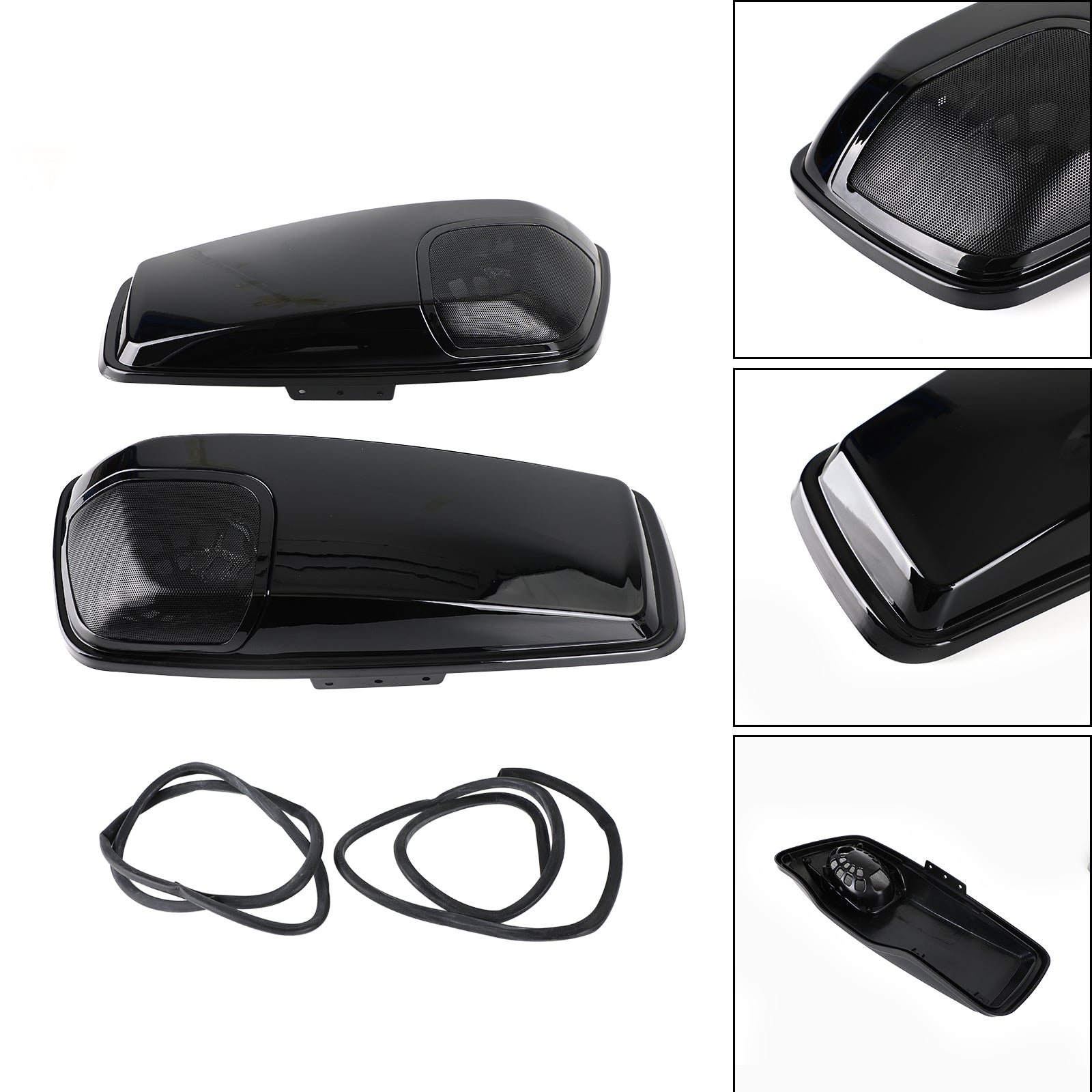5 x 7 cubiertas de altavoces de color negro intenso para bolsa de viaje genérica Street Glide CVO 2014-2020