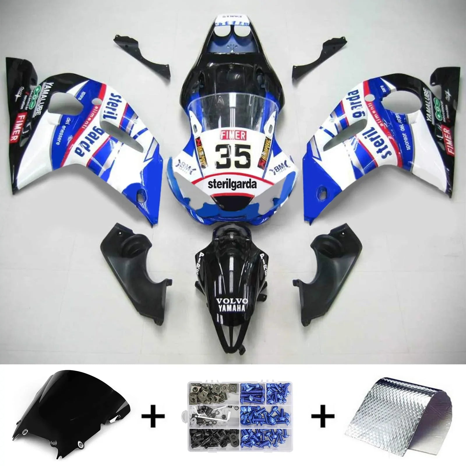 Kit de carenado Amotopart para Yamaha YZF 600 R6 1998-2002 Genérico