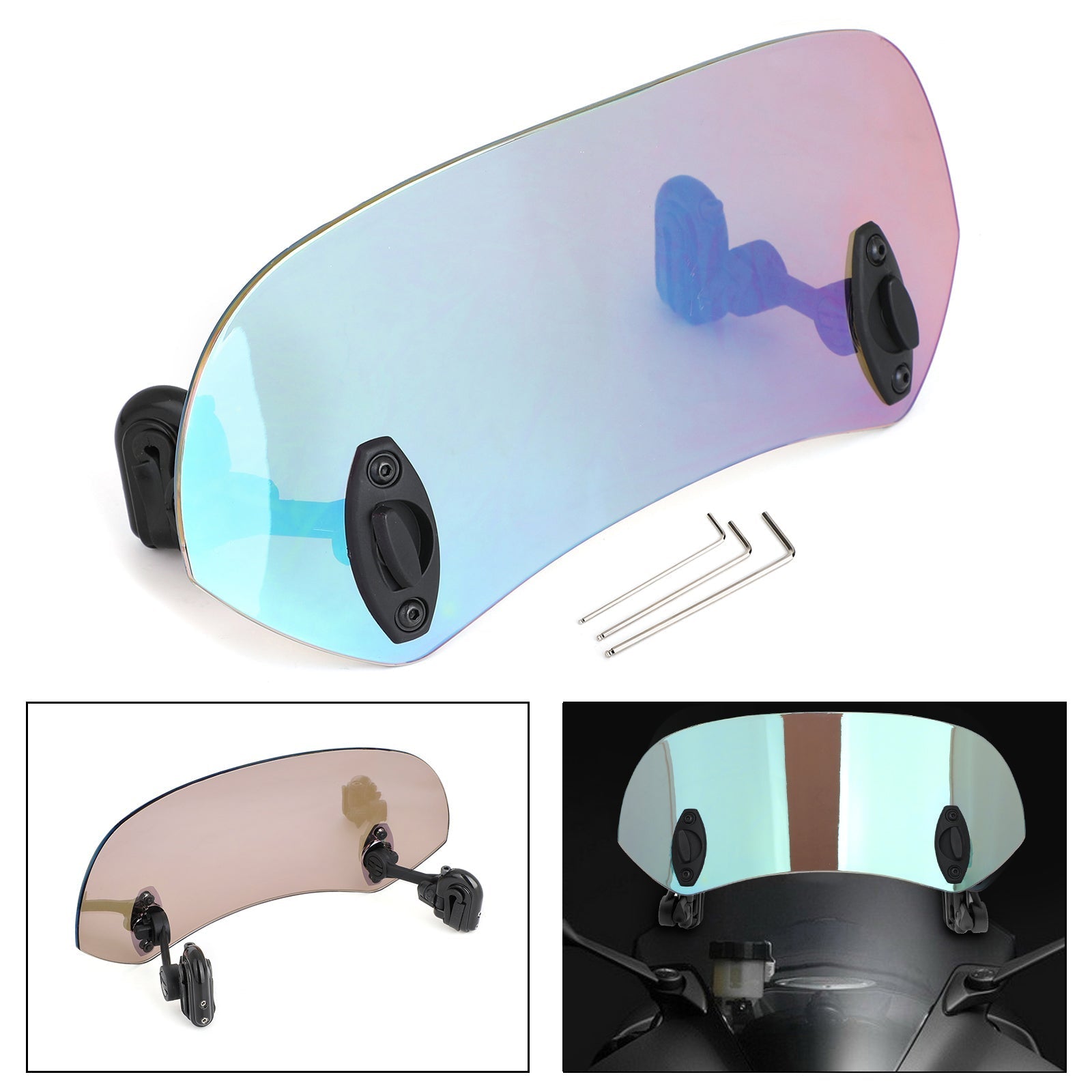 Clip regolabile in moto sul deflettore del vento di espansione del parabrezza