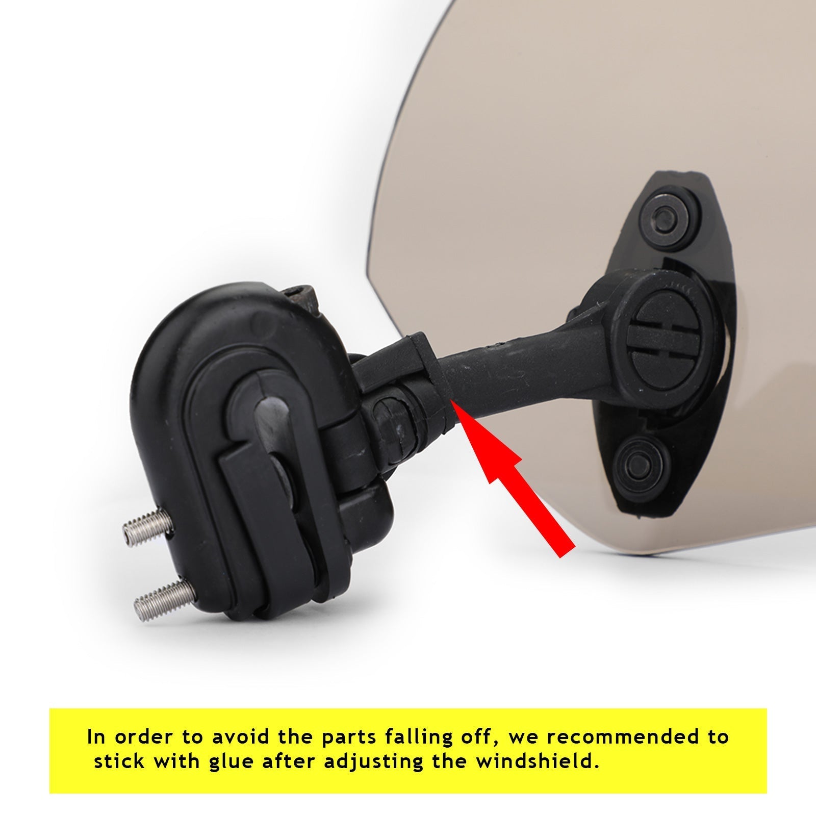 Clip regolabile in moto sul deflettore del vento di espansione del parabrezza