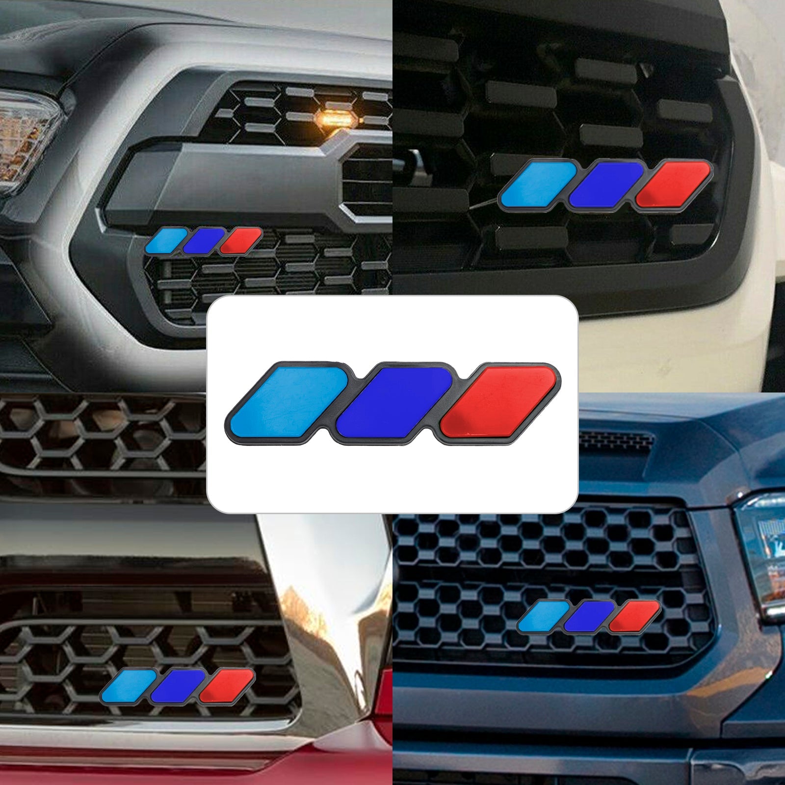 Tricolor Grille Badge, auto -embleem, accessoires voor Toyota Tacoma Trda Tura RAV4