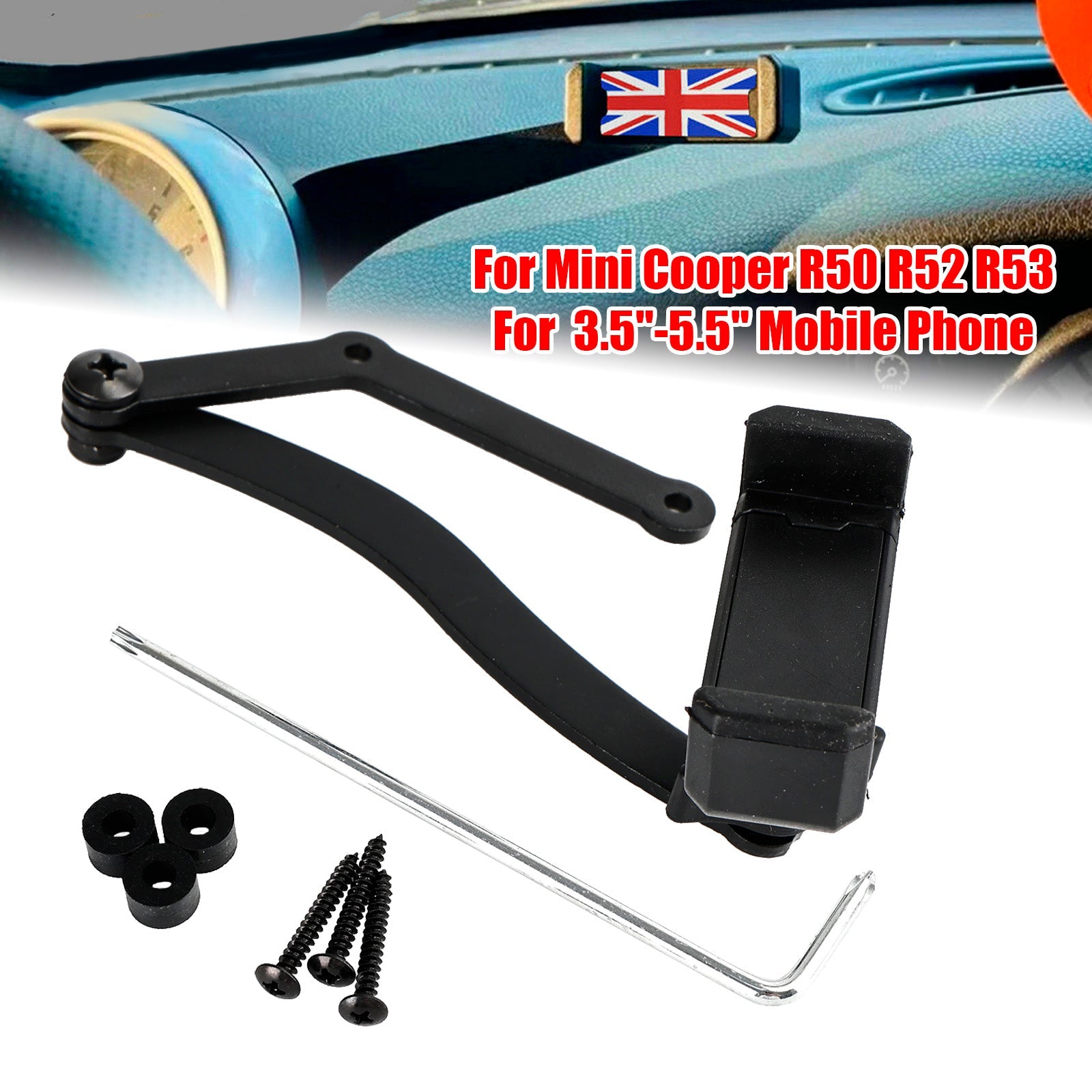 Support de téléphone portable de voiture à rotation à 360 ° pour Mini Cooper R50 R52 R53