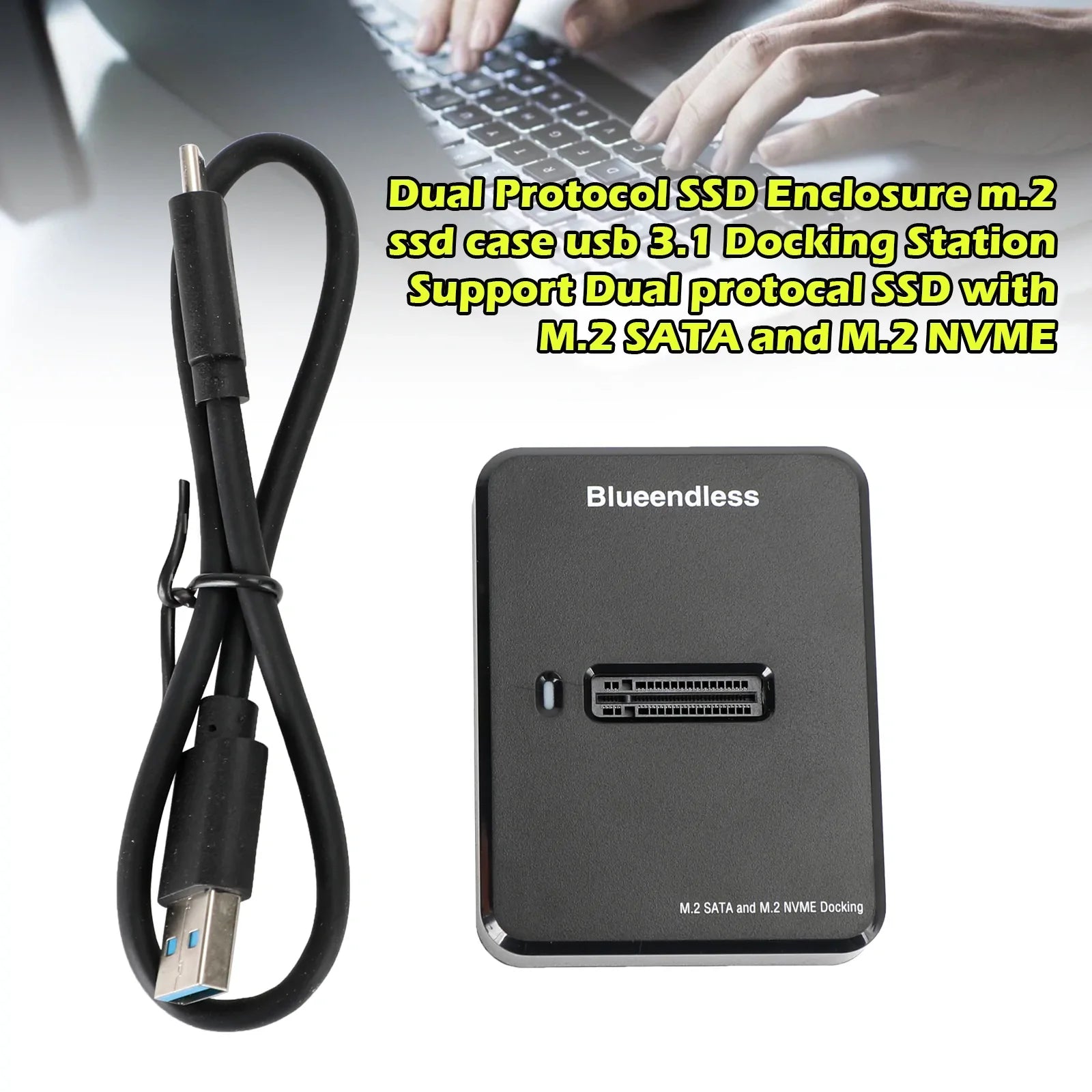 Supporta il docking station SSD USB 3.1 a doppio protocollo con M.2 SATA e M.2 NVME