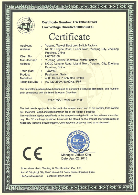 IP67 Wodoodporne przyciski przycisków 12 mm Jakość przemysłowa Zatrzymaj