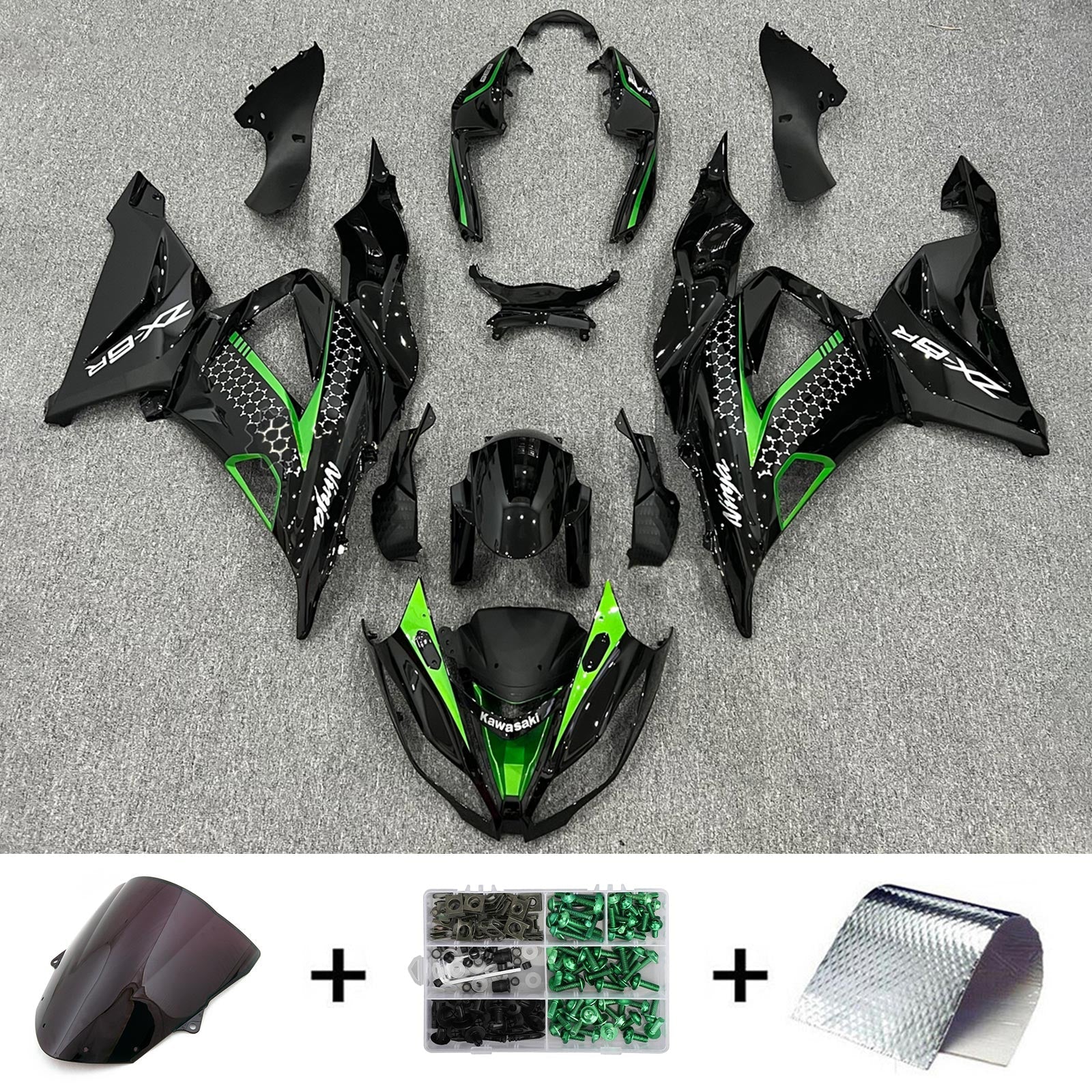 Amotopart Kawasaki ZX6R 636 2013-2018 ABS kunststof carrosseriekuipset