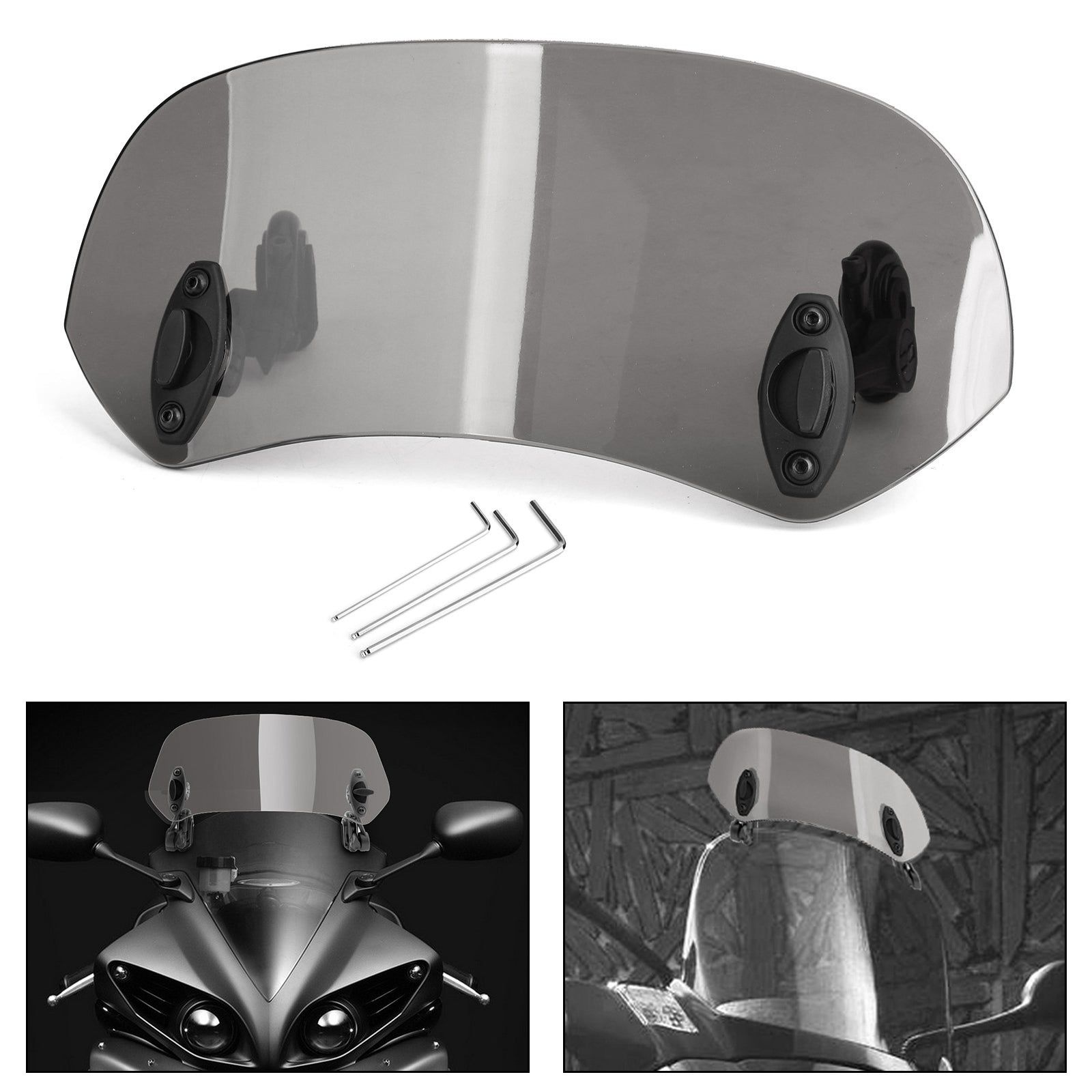 Clip regolabile in moto sul deflettore del vento di espansione del parabrezza