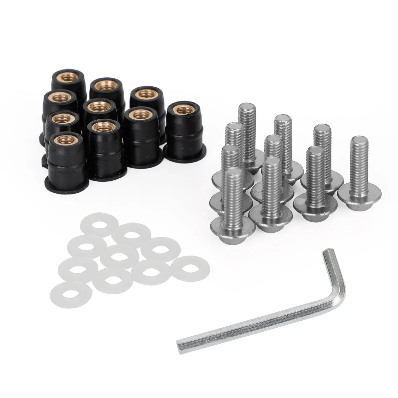 Kit van 10 plakjes M5x16m mm aluminium schroefbout voor generieke motorfiets voorruit