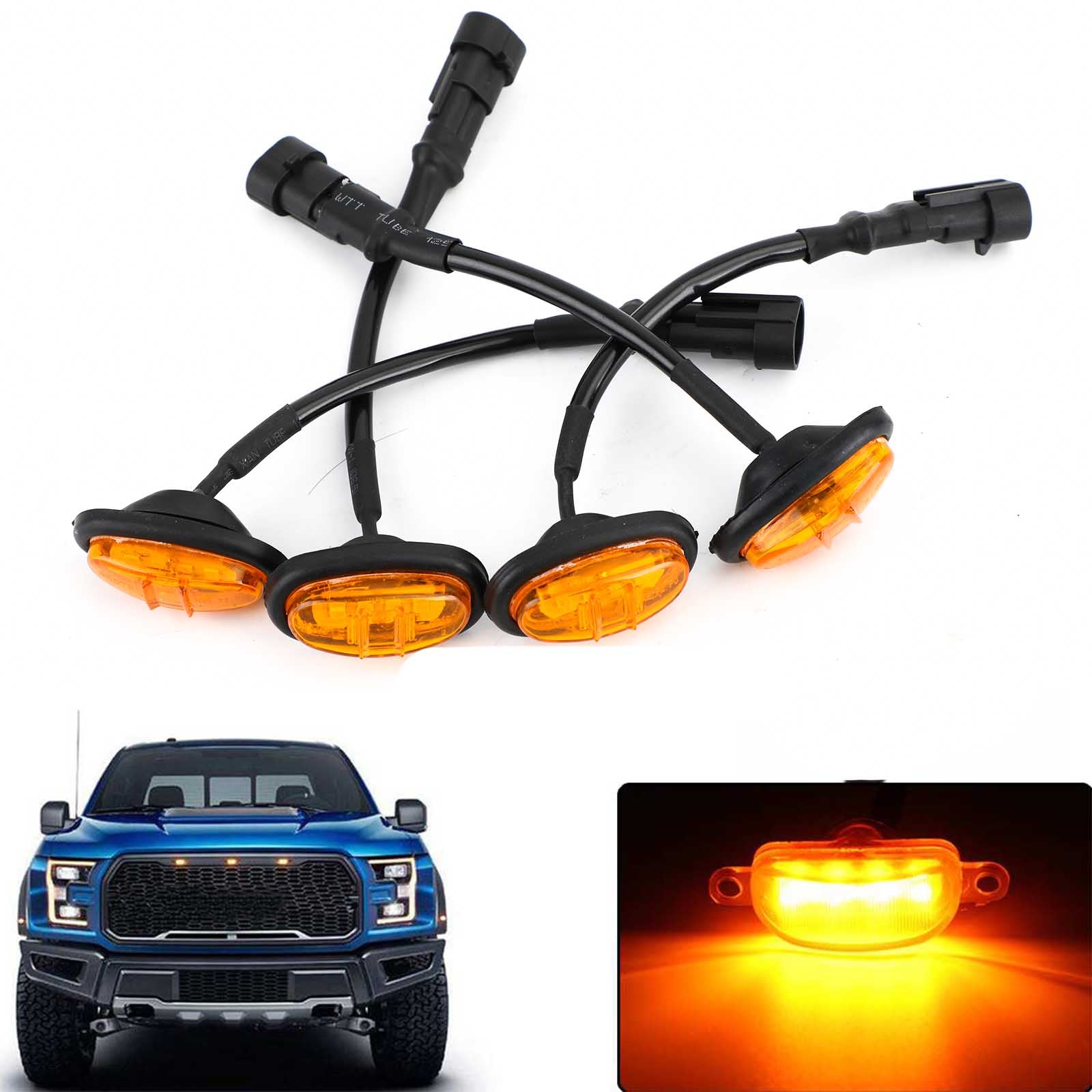4 pezzi LED di luce del tasto per ruote bapmic è adatto per Ford F-150 Raptor 2017-2019 Generico
