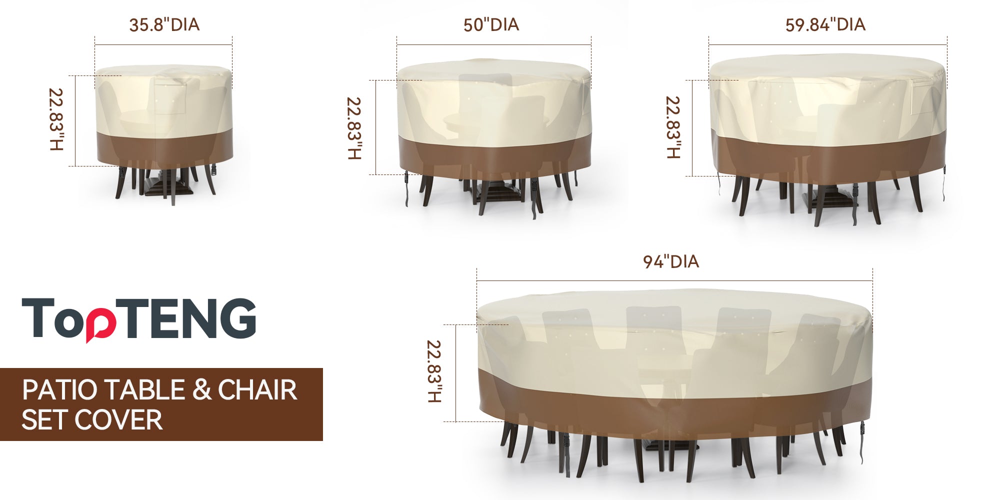 Circular 420D Circular impermeable muebles de muebles para mesa y sillas al aire libre