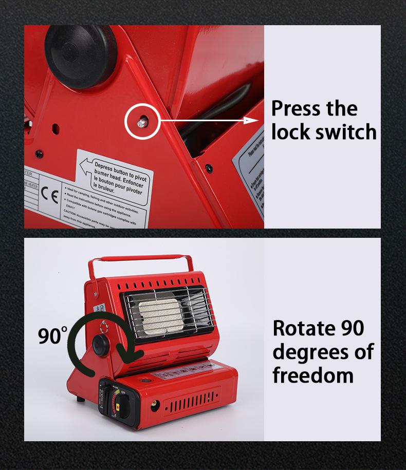 Chauffage d'urgence au butane pour camping en plein air, source de chaleur double cohérente, outils de survie, peut être utilisé pour caravane ou tente