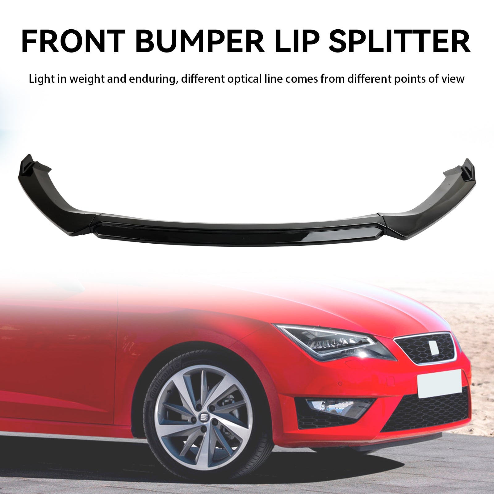 Alerón delantero de rendimiento negro brillante para Seat Leon 5F 2012-2020