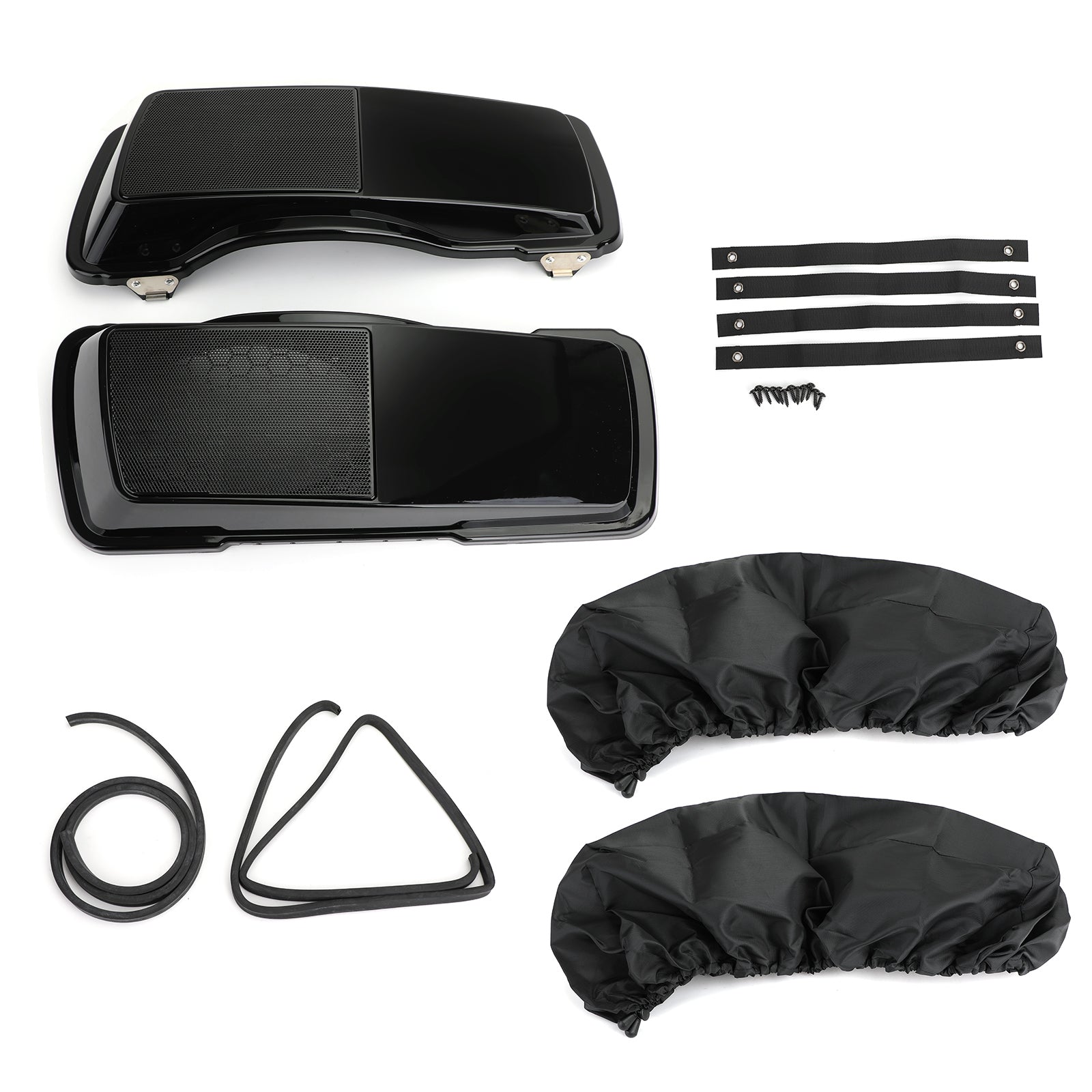Nuovi copri altoparlanti per borse laterali da 6" x 9" adatti per borse laterali Touring Electra Glide generiche 93-13