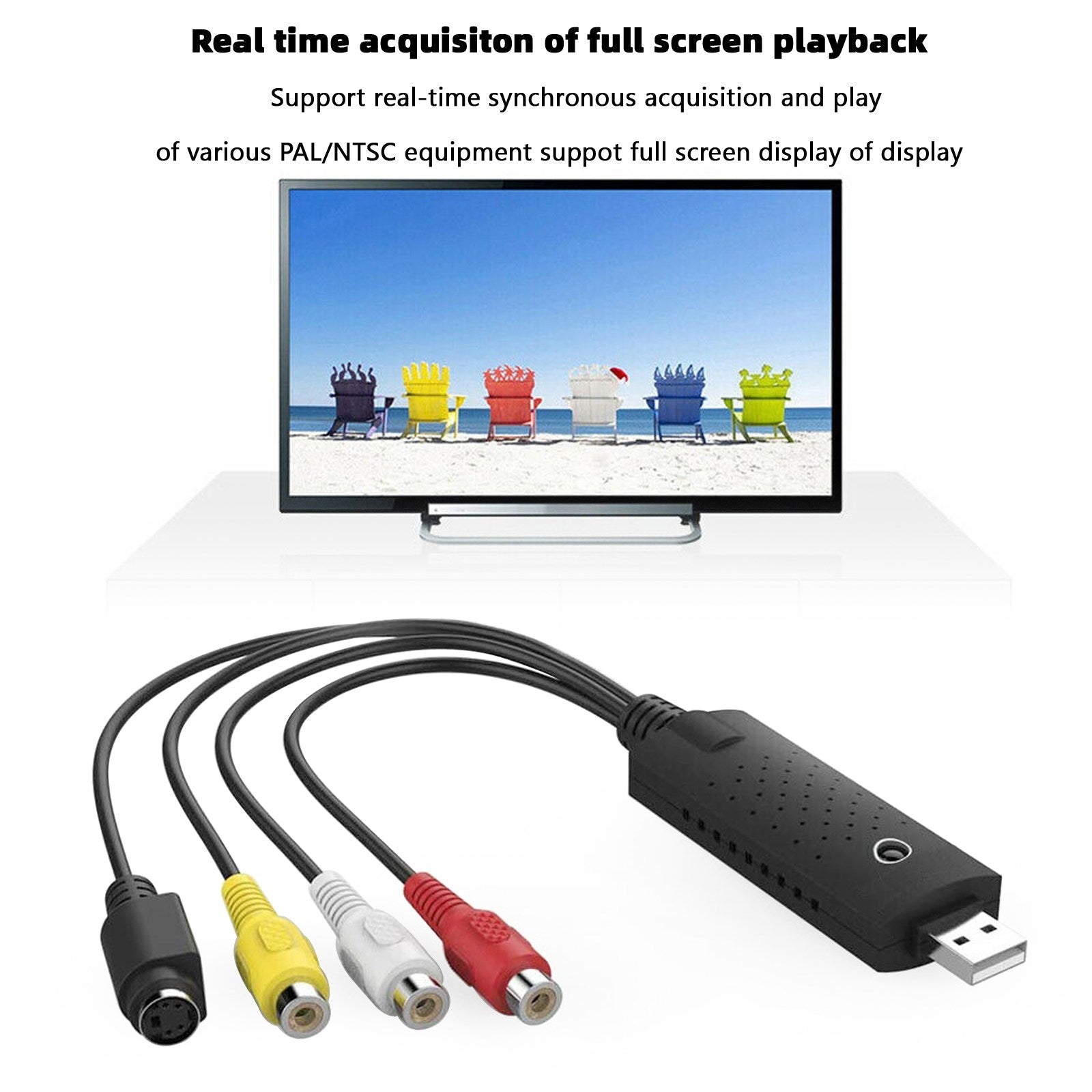 USB 2.0 Audio TV Vidéo VHS vers DVD Magnétoscope PC HDD Convertisseur Adaptateur Carte de capture