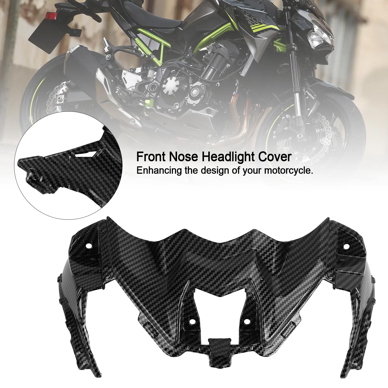 Carénage de carénage de couverture de phare avant en carbone pour KAWASAKI Z900 2020-2021 générique