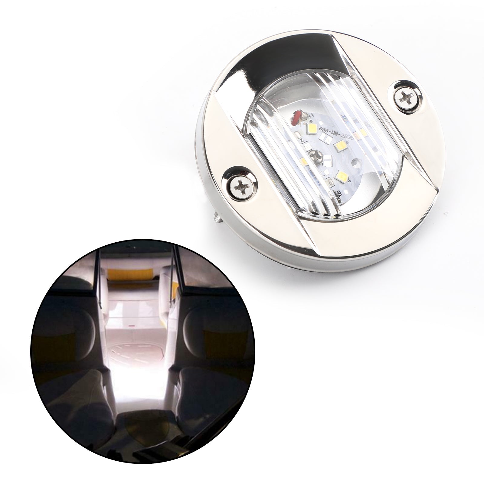 12V 316 roestvrij marineblauw onderwaterbootlicht 6 LED 2,2 W hoog helder vermogen