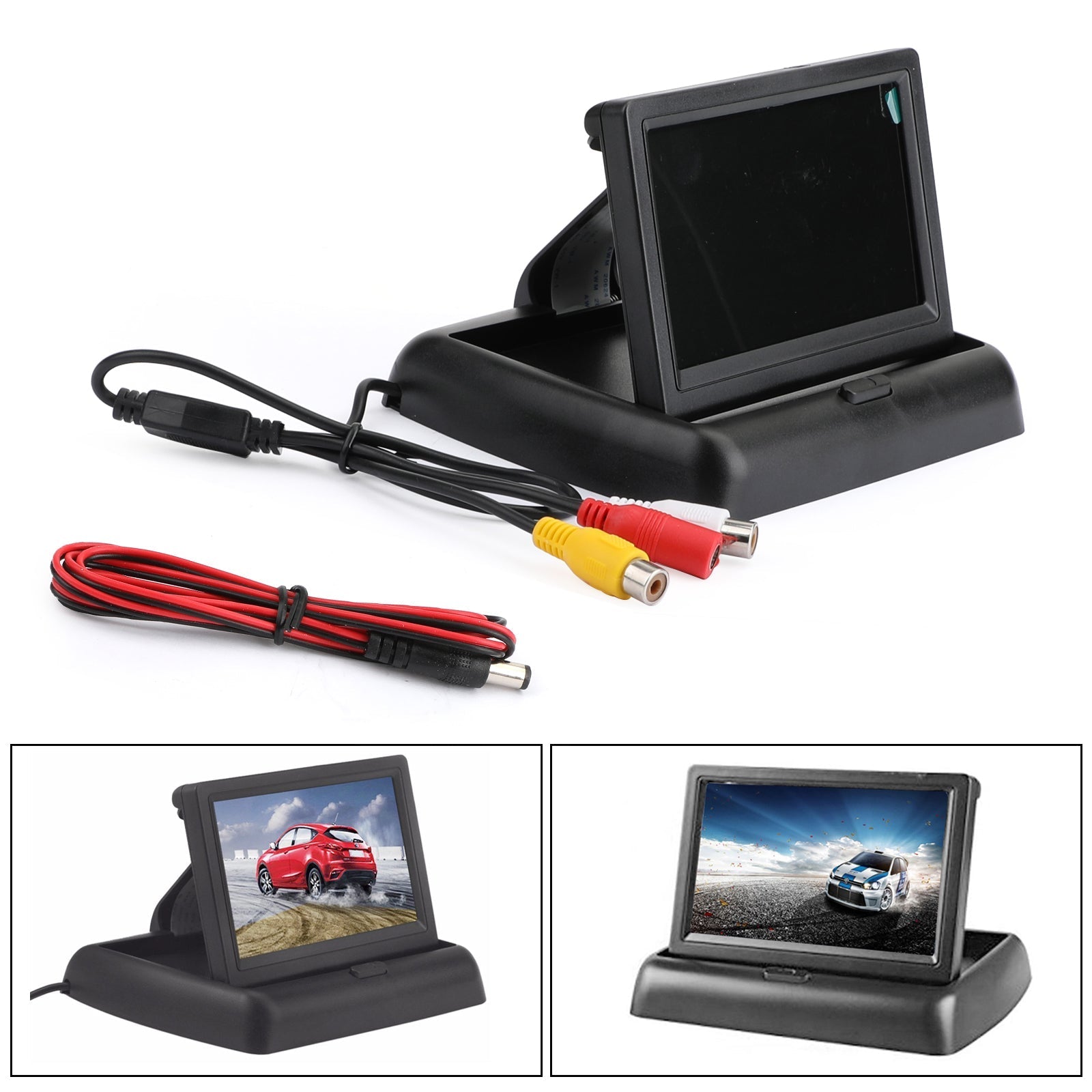 Moniteur de voiture pliable de 4,3 pouces TFT LCD NTSC PAL Aide au stationnement de nuit 4,3 pouces