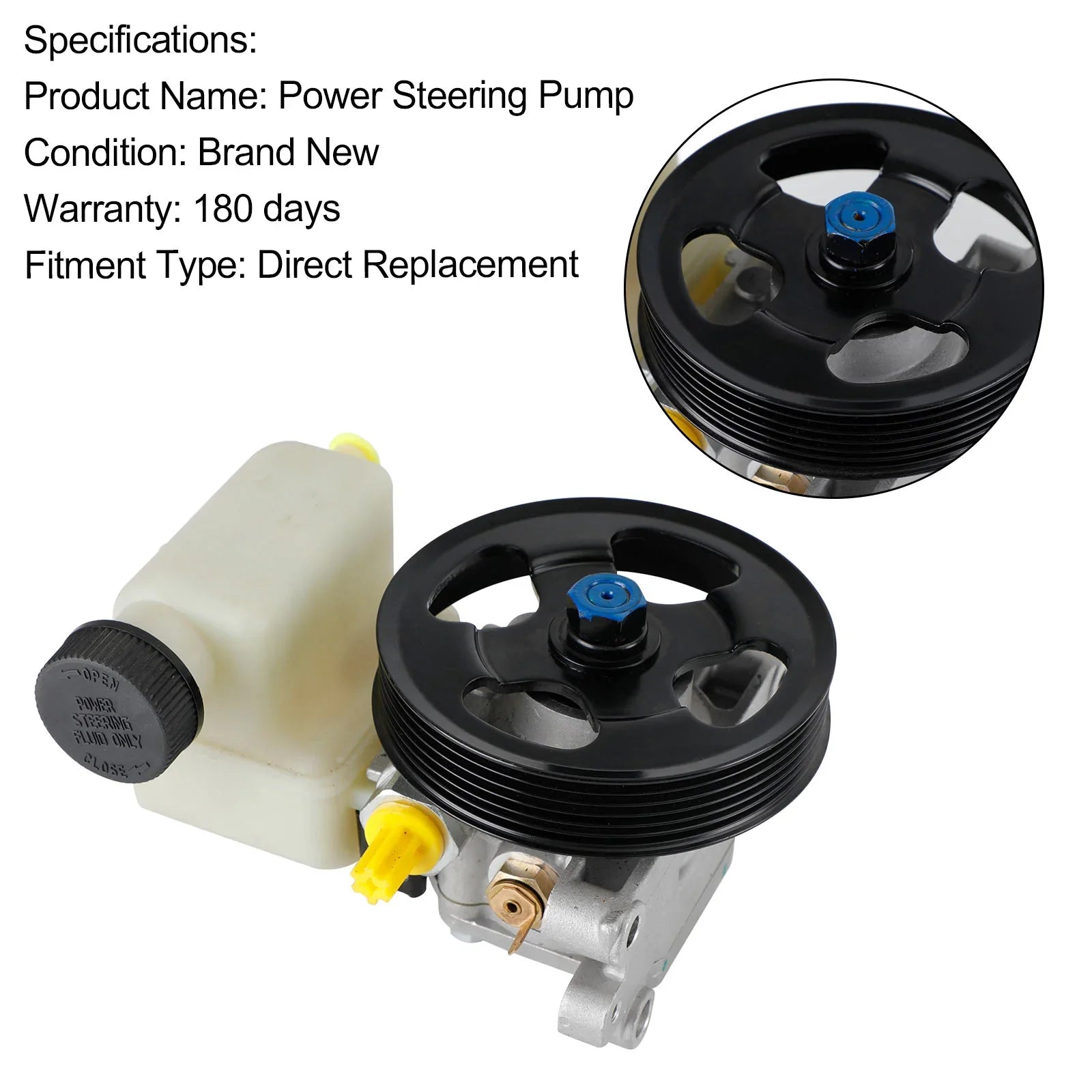 2007-2012 Mazda CX-7 2.3L l4 2.5L Stuurbekrachtigingspomp met Katrol en Reservoir