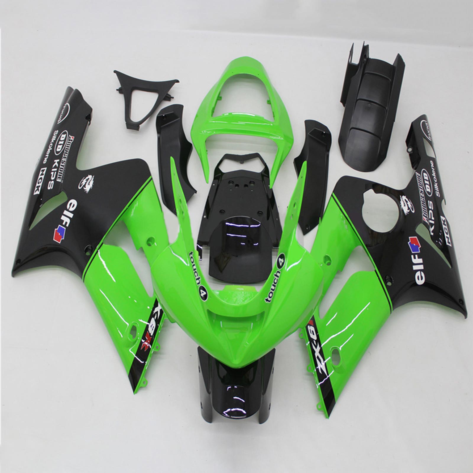 Amotopart Kawasaki ZX6R 636 2003-2004 Kit Carroserie Plastic ABS