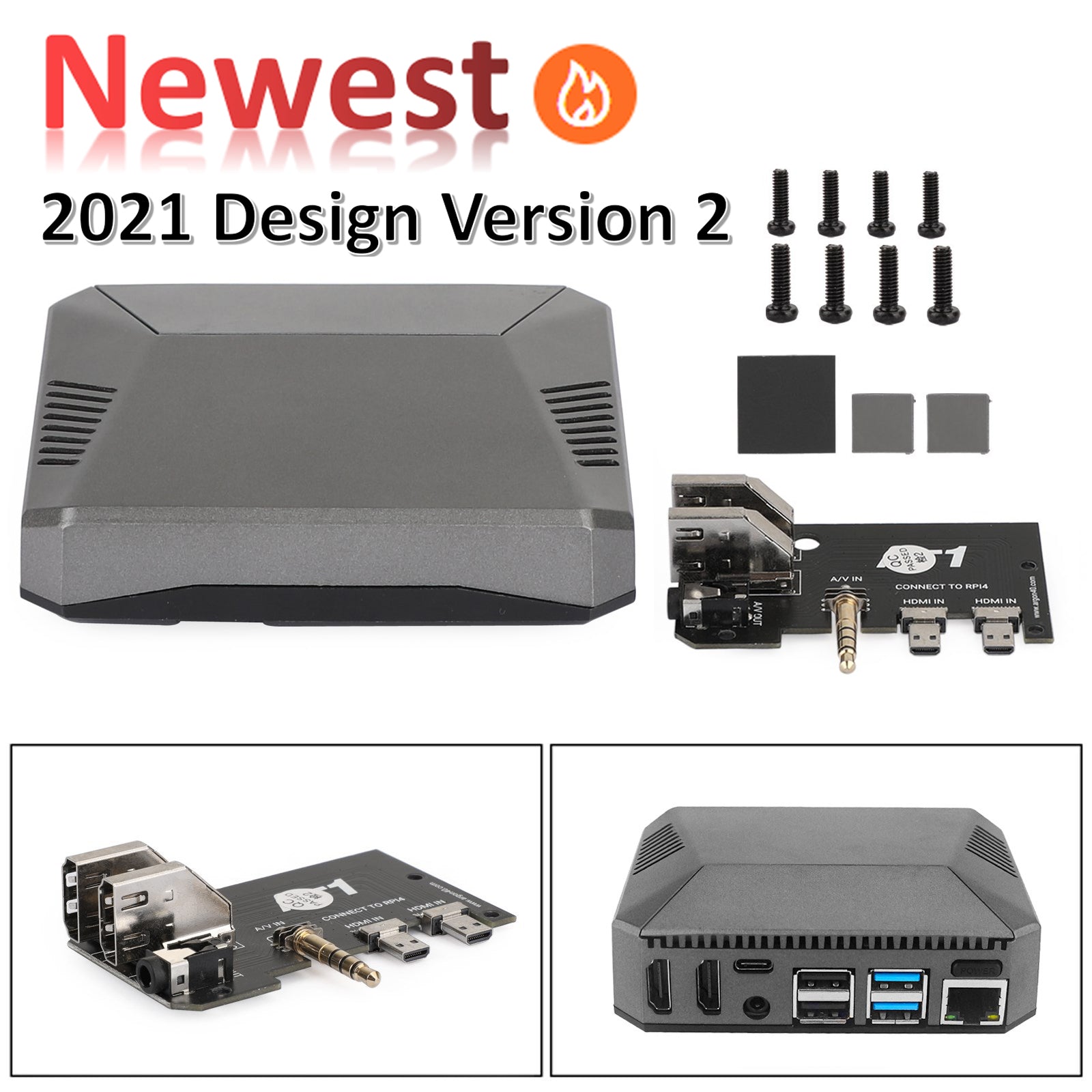 2021 Aluminium behuizing voor Raspberry Pi 4 met beveiligde aan/uit-knop voor Argon One