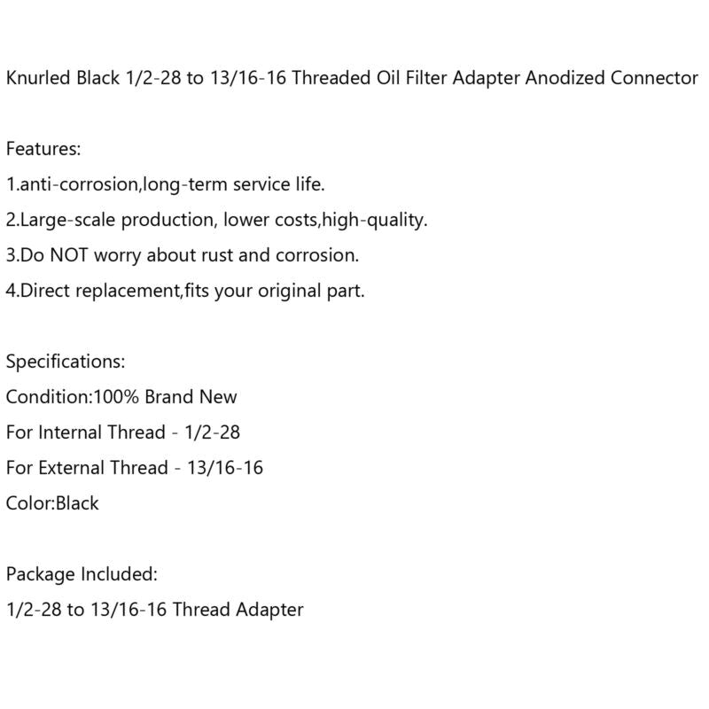 Avtomobilski nit Adapter 1/2-28 do 13/16-16-Black 1/2x28 do 13/16x16 generic