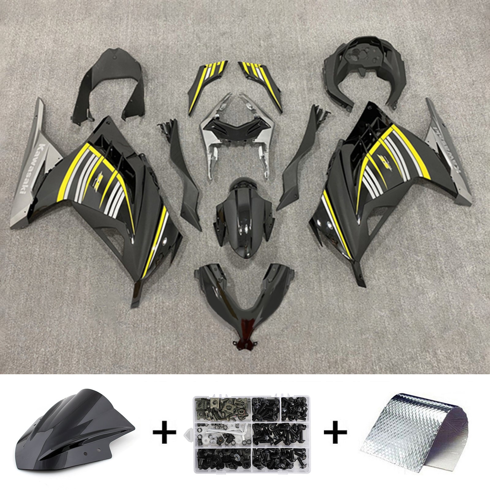 Amotopart Kawasaki EX300/Ninja 300 2013-2017 ABS kunststof carrosseriekuipset