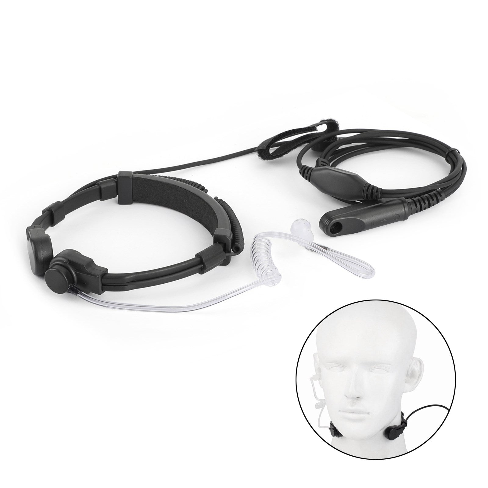 Casque de micro de gorge tactique adapté pour Baofeng UV-9R Plus BF-9700 BF-A58 UV-82WP