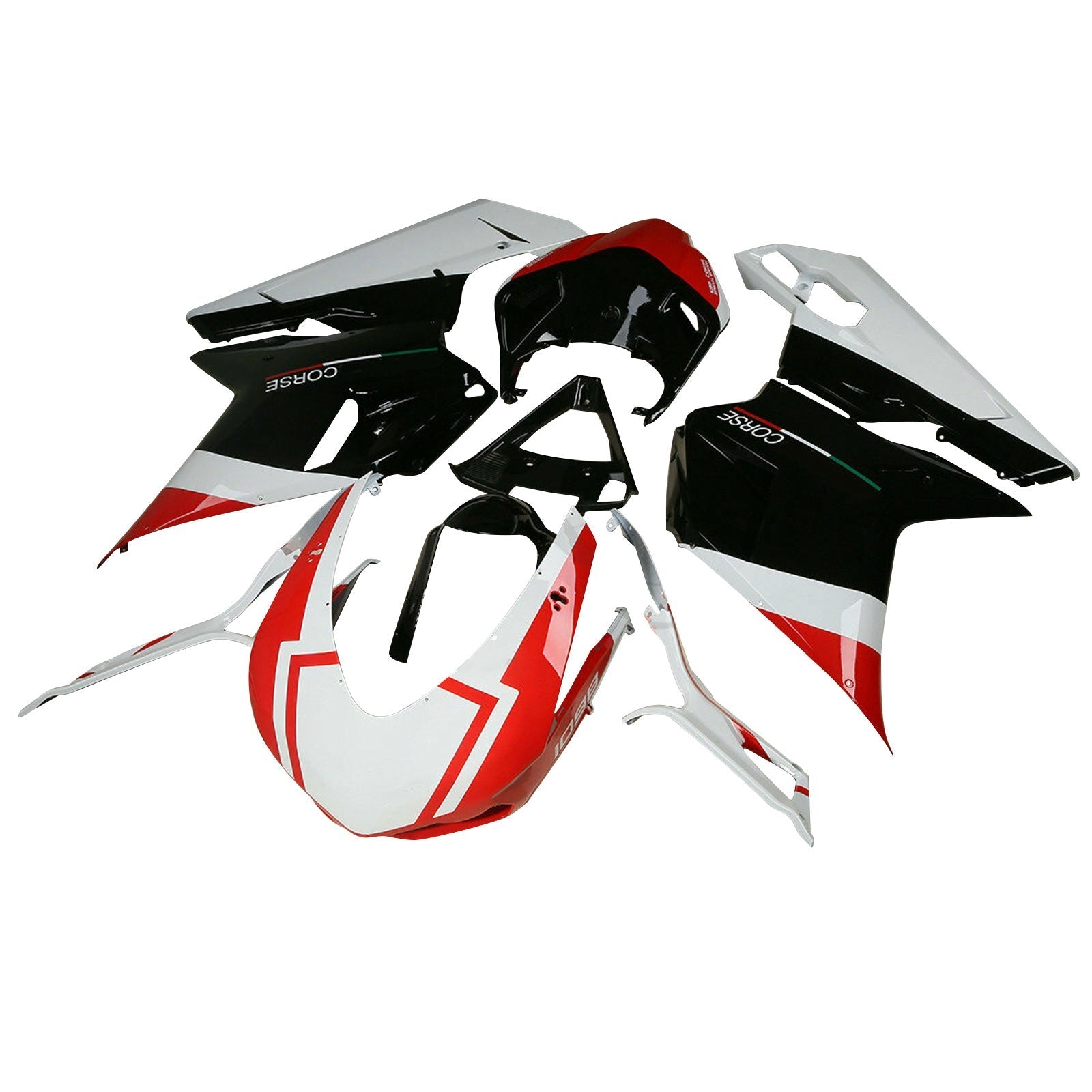 Amotopart Carénage Carrosserie Kit Pour DUCATI 1098 848 1198 2007-2012 2008 2009 Rouge Blanc Générique