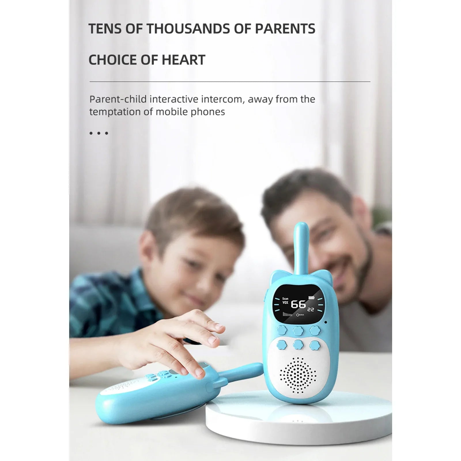 Pack de 2 Talkies-walkies Enfants - Portée 3 km - 22 Canaux - Lampe de Poche - Rechargeable