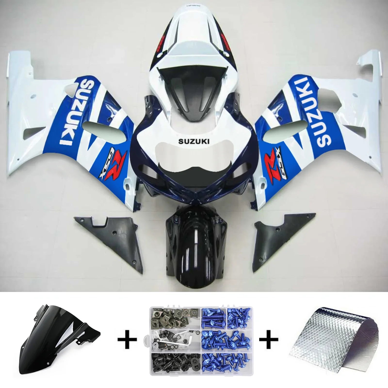 Amotopart Suzuki GSXR750 2001-2003 Kit carenatura carrozzeria in plastica ABS