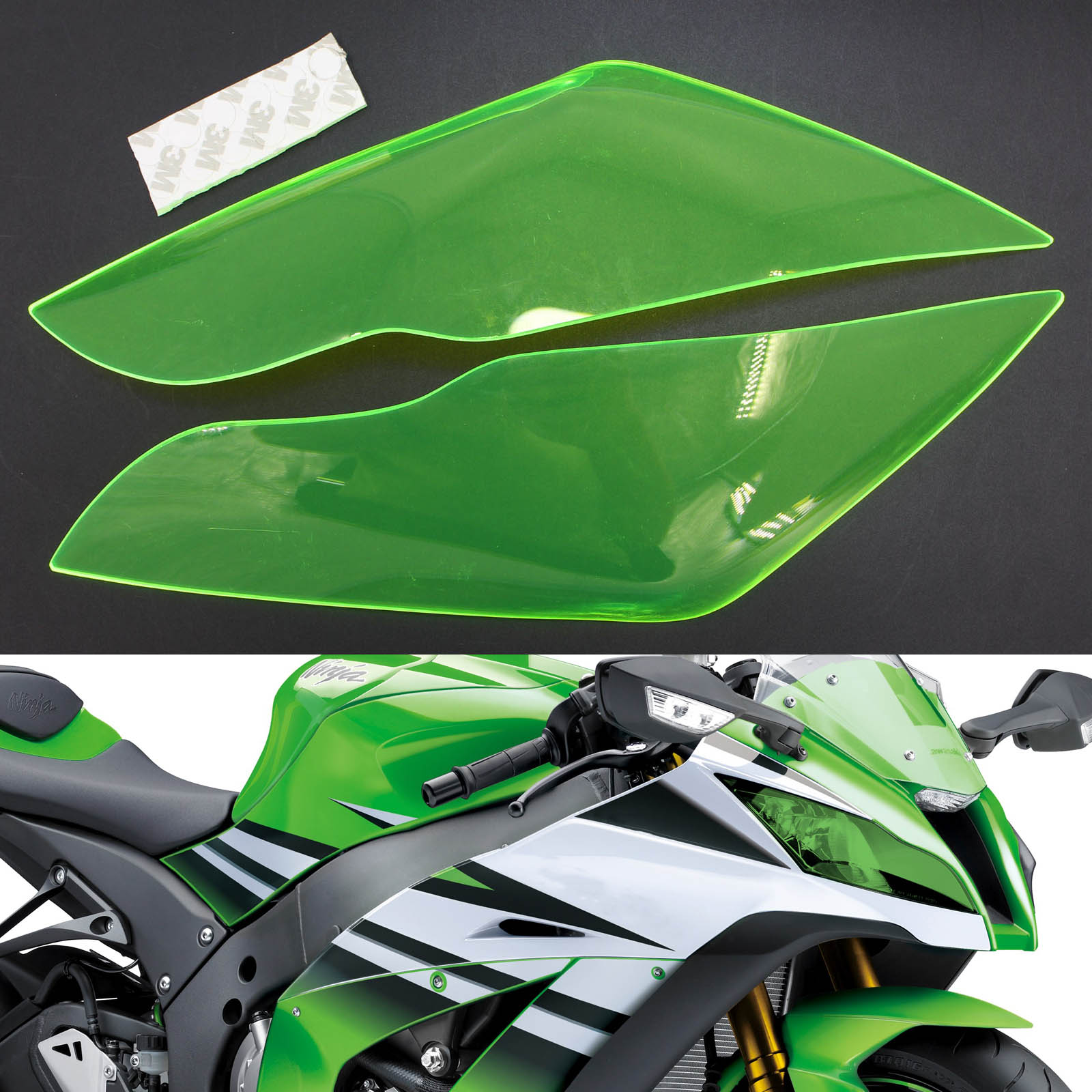Ochrona przednich obiektywu latarni morskiej dla Kawasaki ZX-10R ZX 10R 2011-2015 Generyczny dym