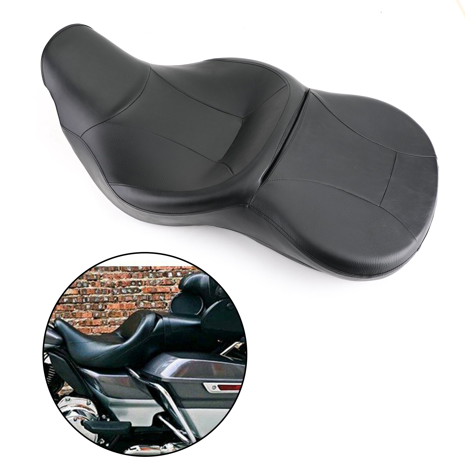 Črno osebno sedlo za 2014-2019 Touring Street Electra Glide Road King Generic