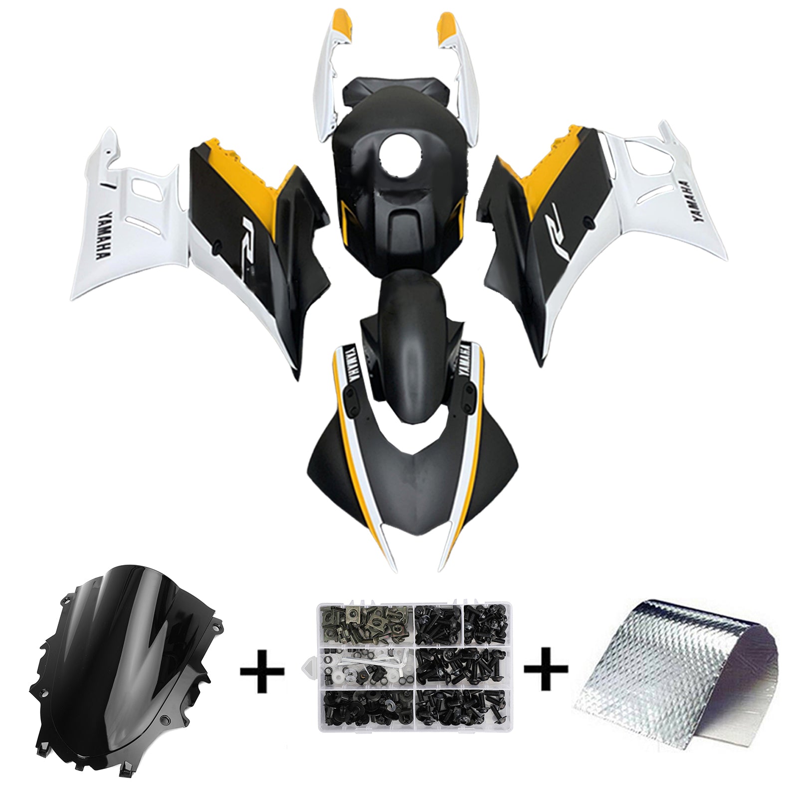 Amotopart Yamaha YZF-R3 R25 2019-2021 Kit Carénage Carrosserie Plastique ABS