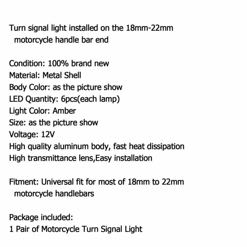 LENKERENDENBLINKER Blinklicht Migacz Ende Licht DE Lenker Schwarz Motorrad Generic