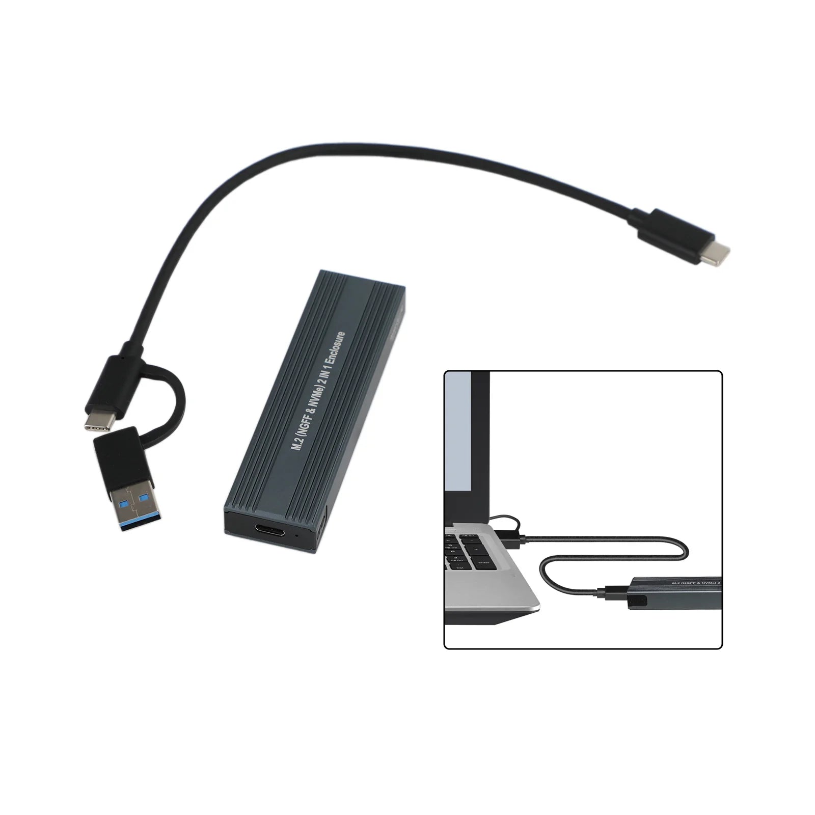 SSD -kotelo M.2 NVME - USB 3.1 kaksoisprotokollan kiintolevy M2 NVME -laatikko