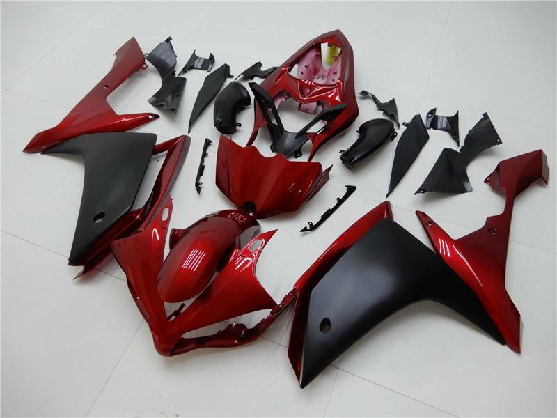 Amotopart ABS Injection Plastic Kit Carénage Fit Yamaha YZF R1 2007-2008 Črno rdeče generično