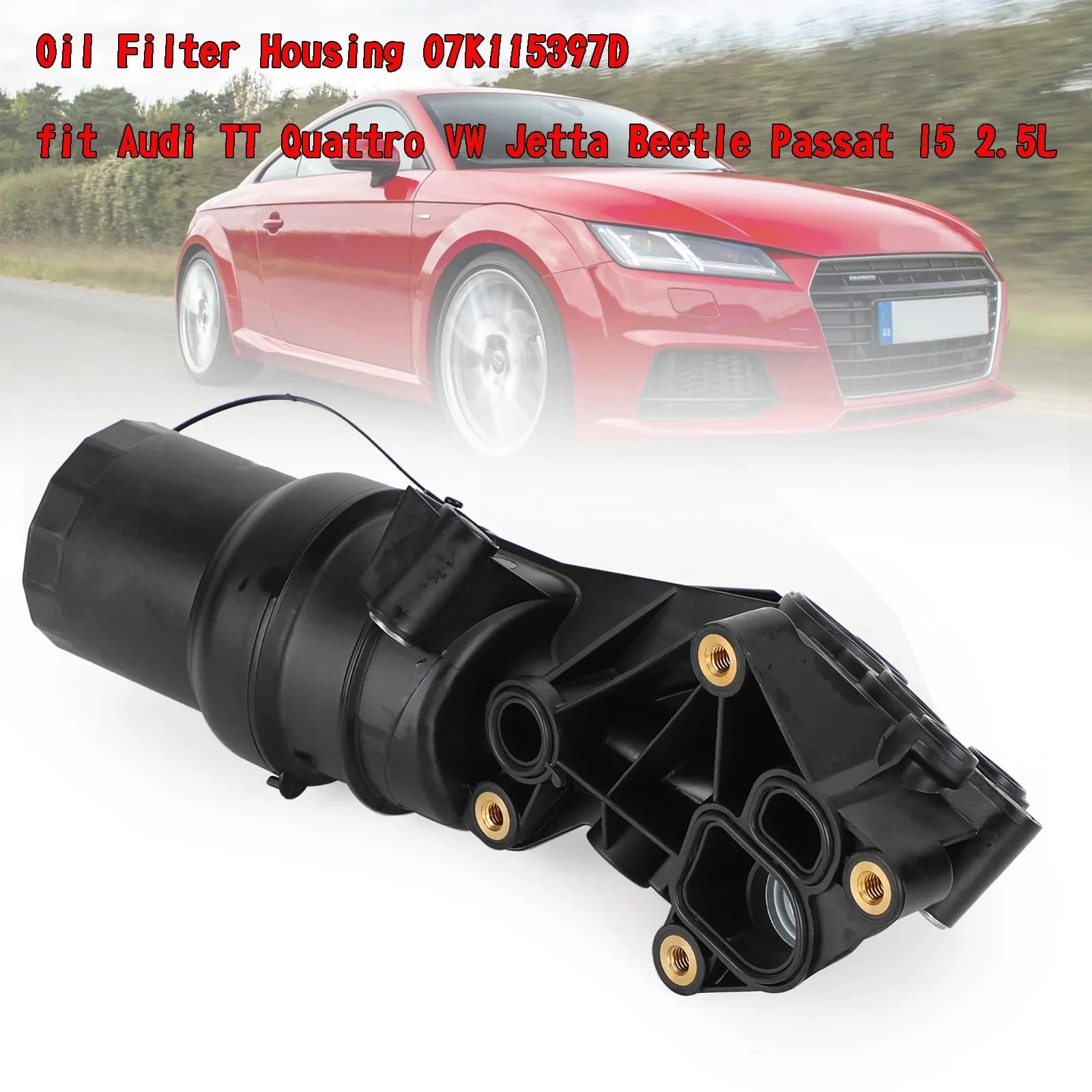 Carcasa del filtro de aceite 07K115397D para Audi TT Quattro VW Jetta Beetle Passat l5 2.5L genérico